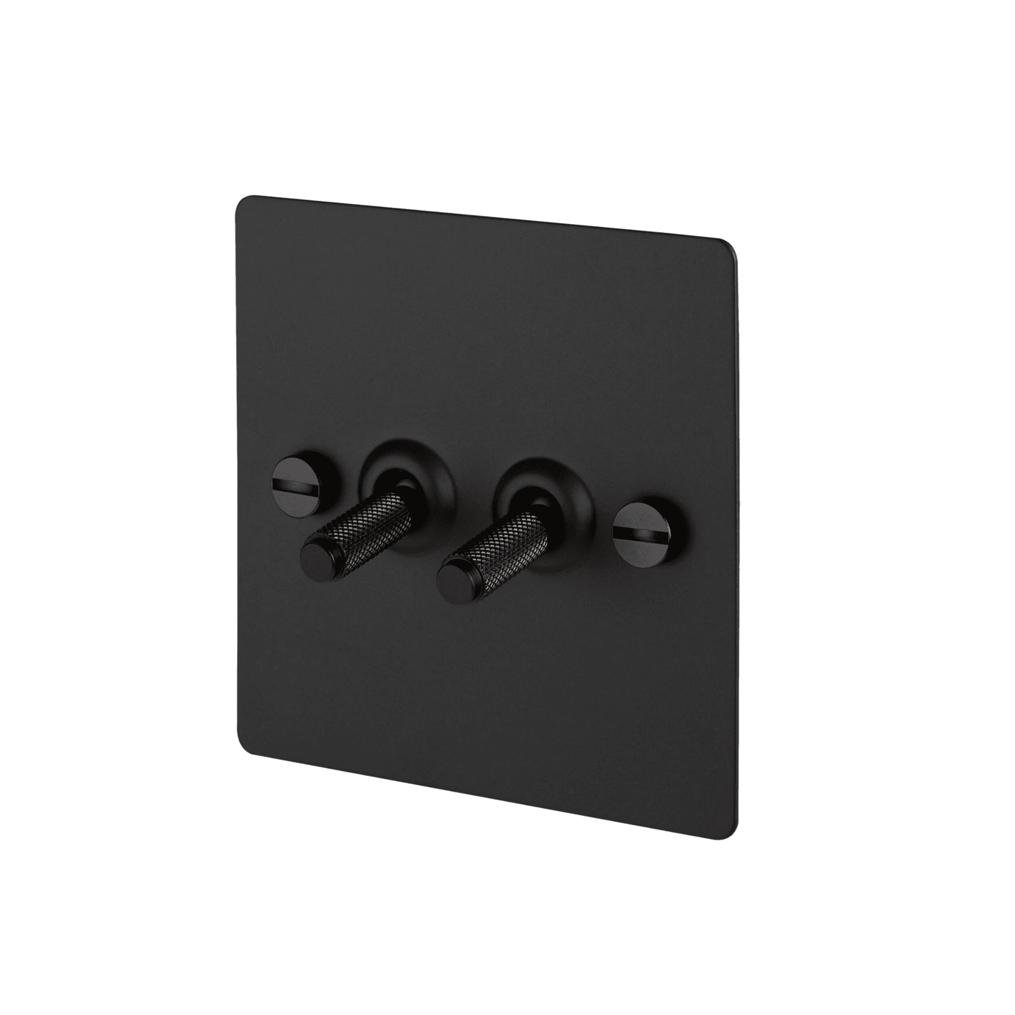 Buster + Punch 2G Toggle Light Switch - Black Back Plate & Cross Knurl Pattern