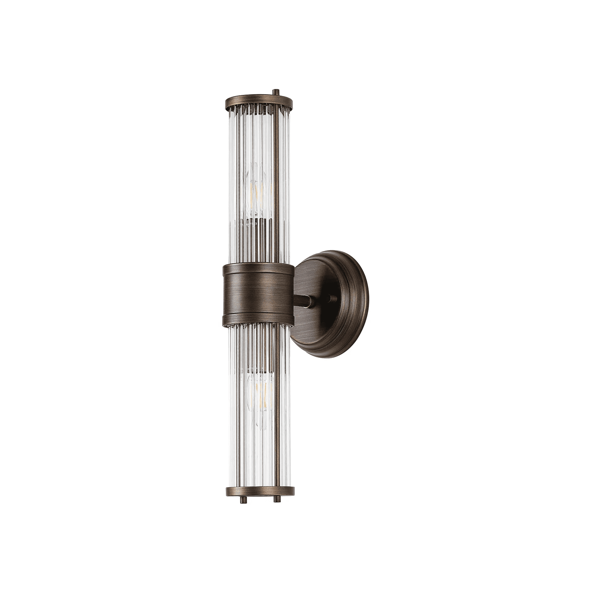 Fabula Wedgewood 2 Light Glass Rod Wall Up & Down Light - Bronze