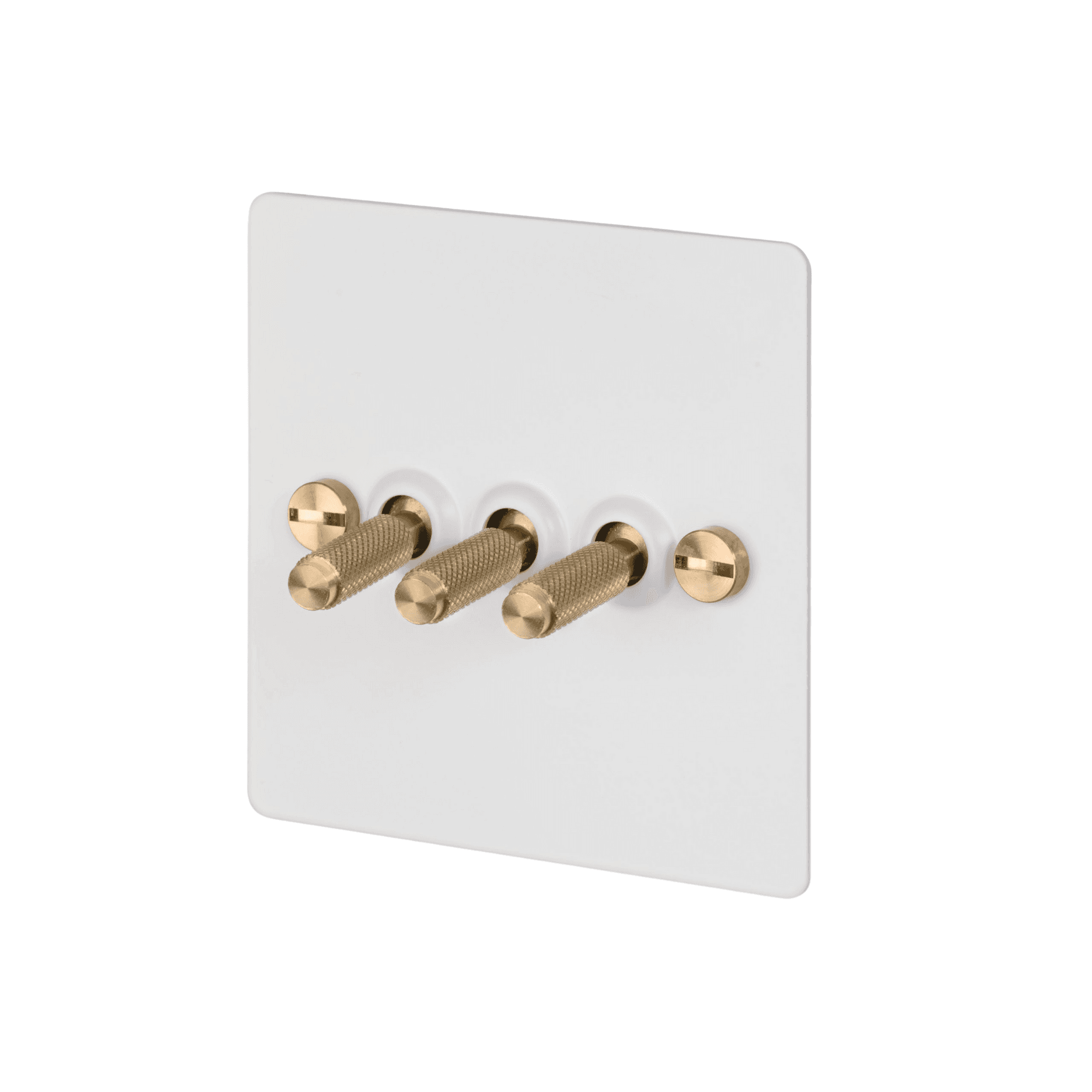 Buster + Punch 3G Toggle Light Switch - White Back Plate & Cross Knurl Pattern