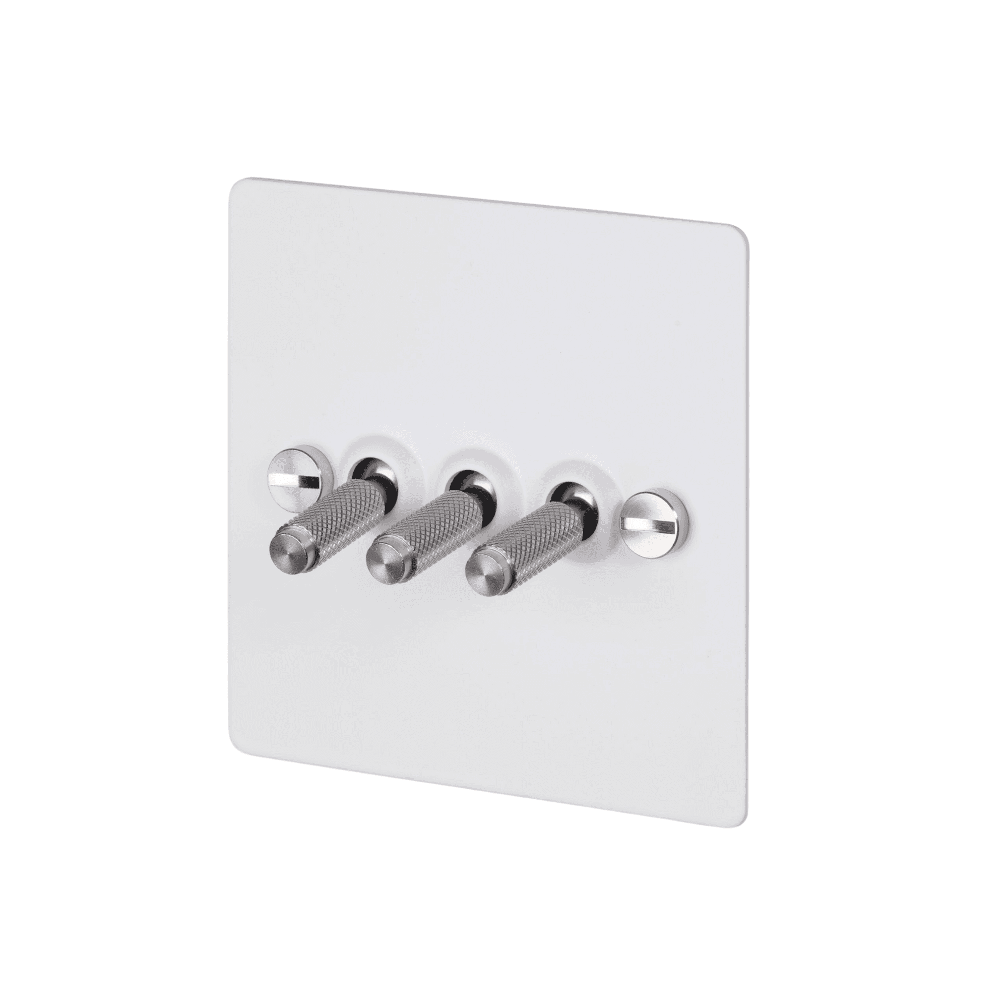 Buster + Punch 3G Toggle Light Switch - White Back Plate & Cross Knurl Pattern