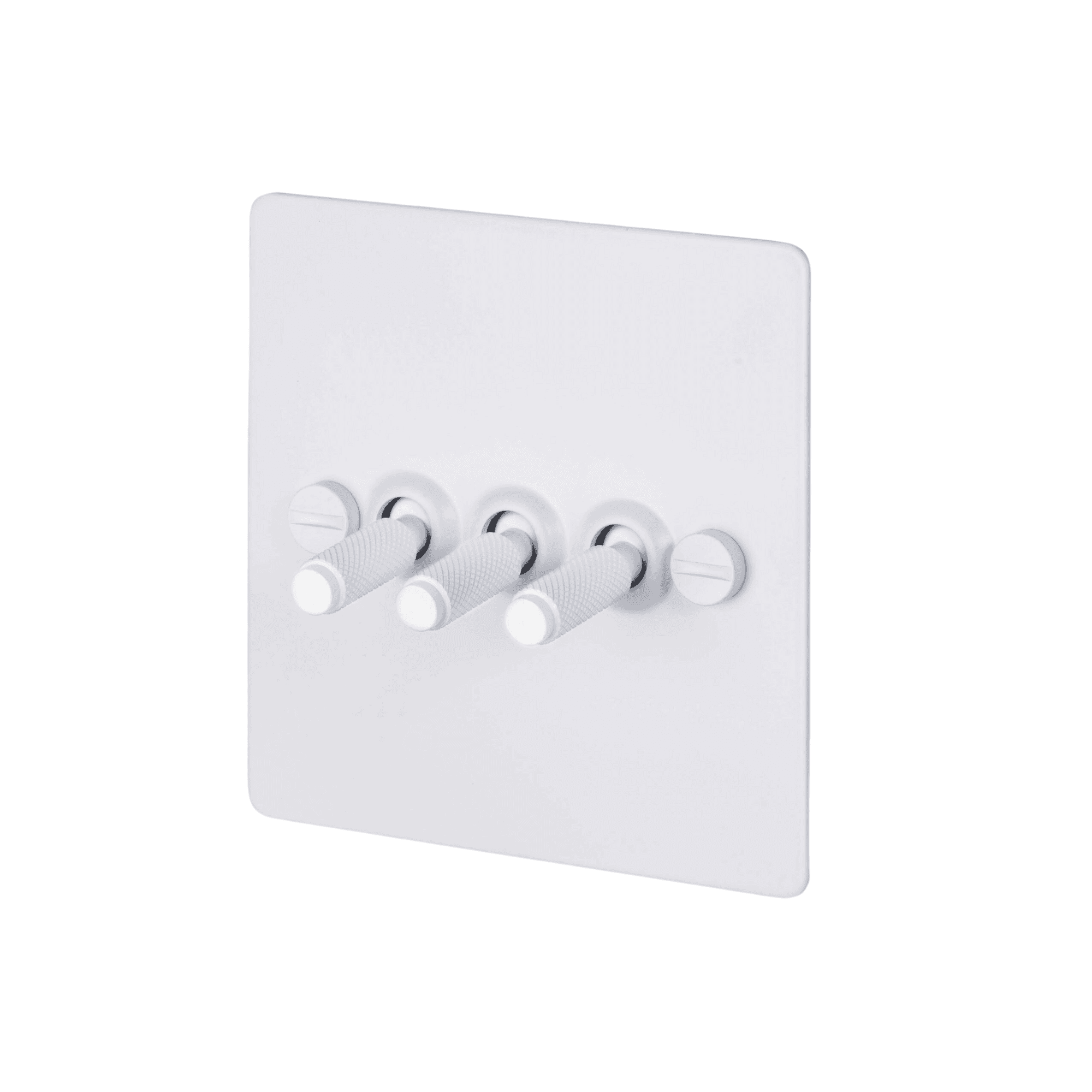 Buster + Punch 3G Toggle Light Switch - White Back Plate & Cross Knurl Pattern
