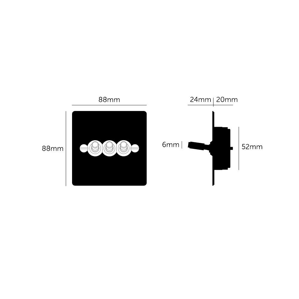 Buster + Punch 3G Toggle Light Switch - White Back Plate & Cross Knurl Pattern