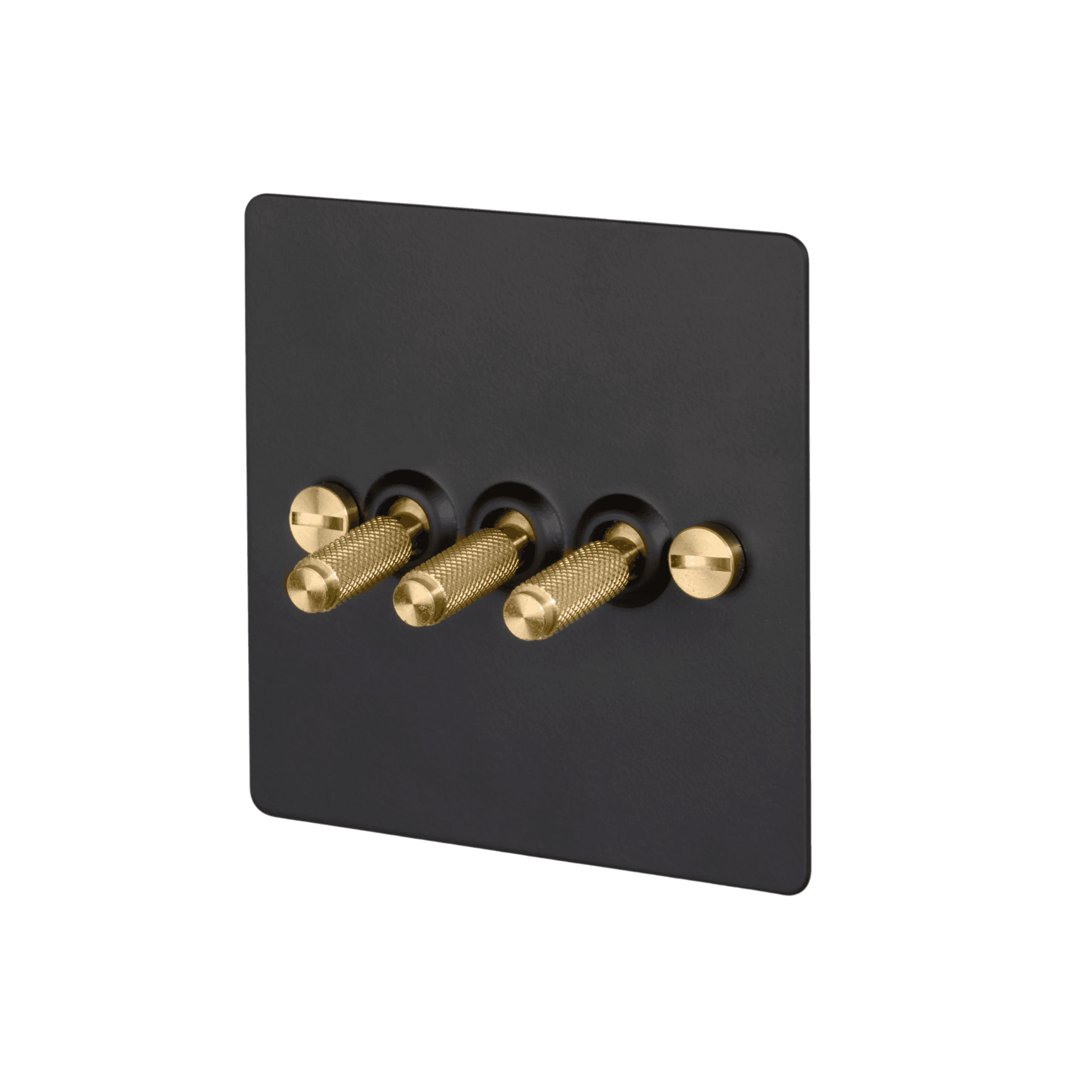 Buster + Punch 3G Toggle Light Switch - Black Back Plate & Cross Knurl Pattern