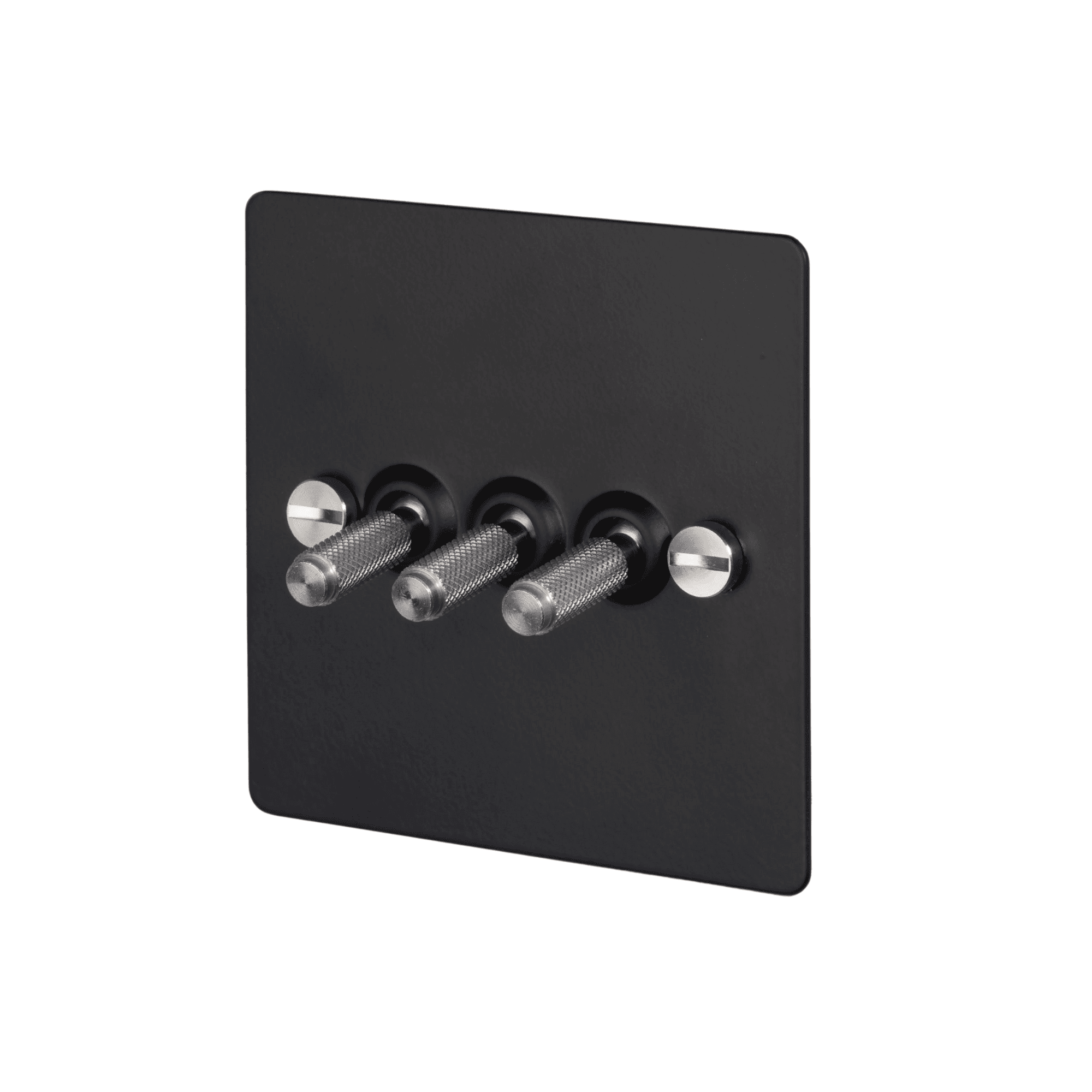 Buster + Punch 3G Toggle Light Switch - Black Back Plate & Cross Knurl Pattern
