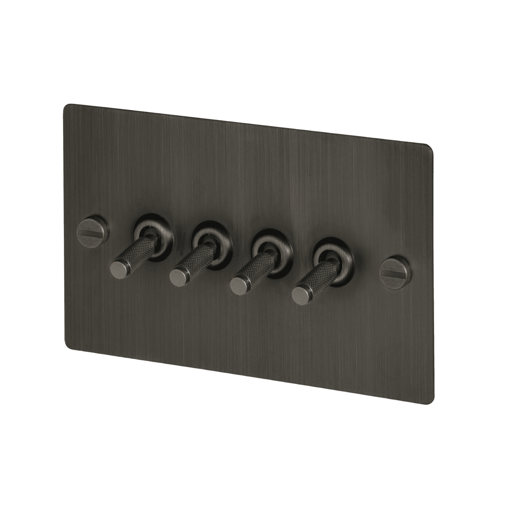 Buster + Punch 4G Toggle Light Switch - Smoked Bronze Back Plate & Cross Knurl Pattern