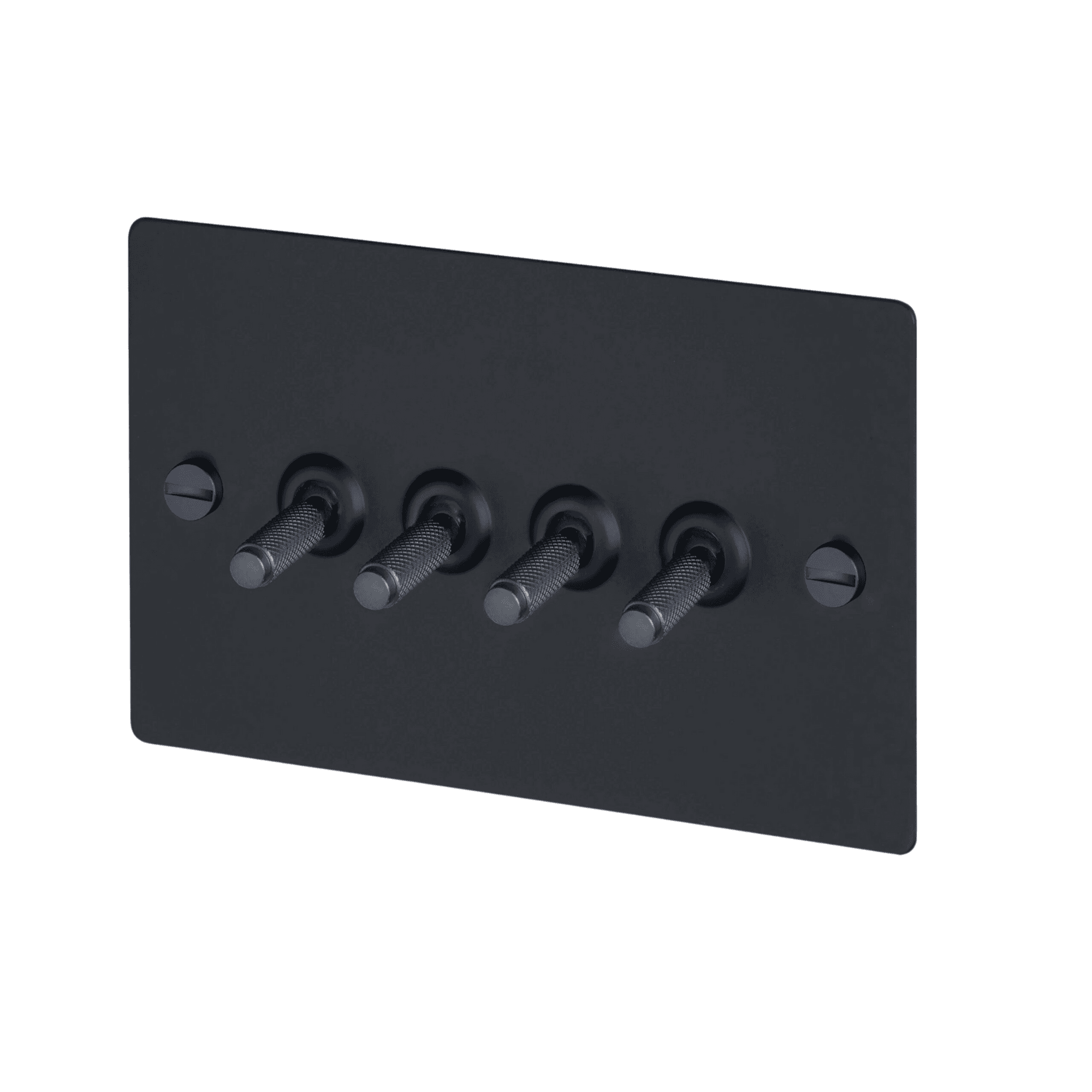 Buster + Punch 4G Toggle Light Switch - Black Back Plate & Cross Knurl Pattern