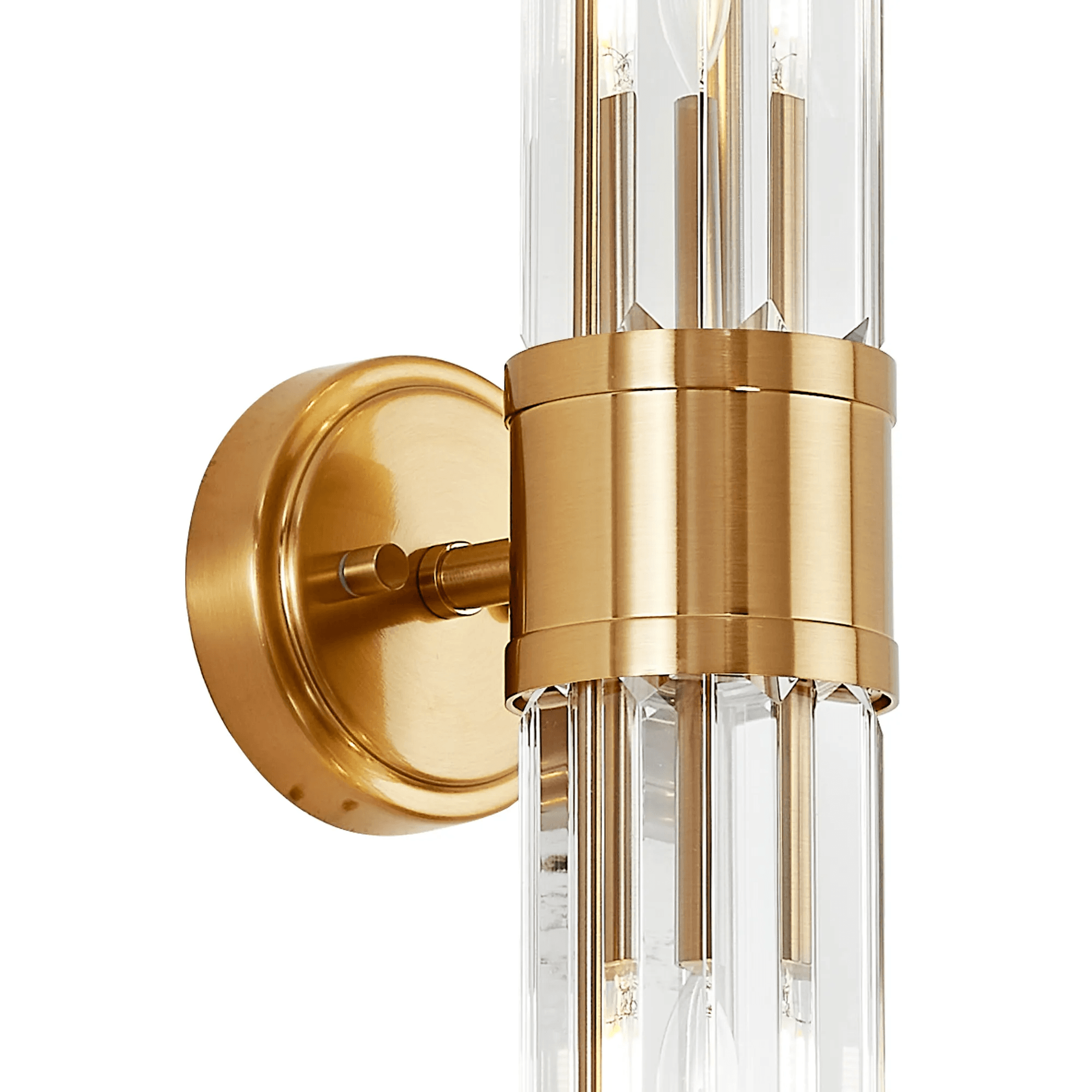 Fabula Ives 2 Light Crystal Rod Up & Down Light IP44 - Gold & Clear Crystal