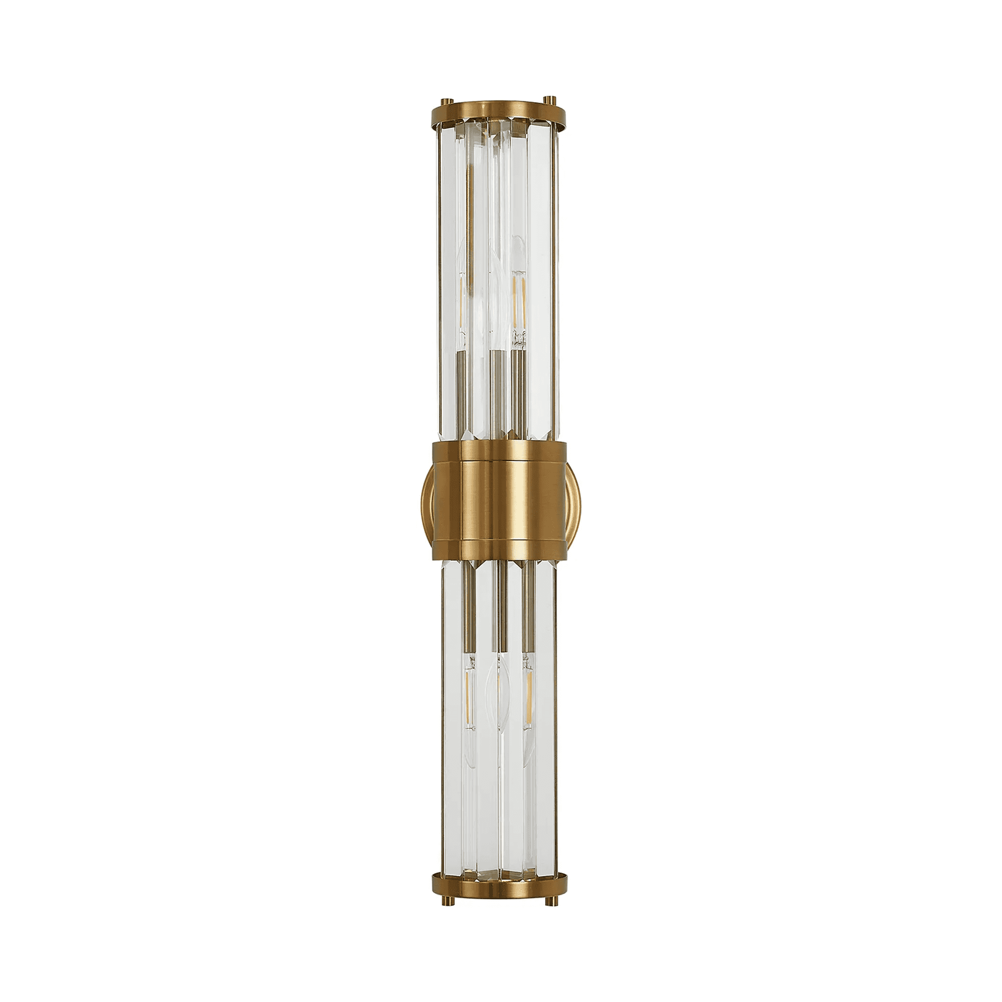 Fabula Ives 2 Light Crystal Rod Up & Down Light IP44 - Gold & Clear Crystal