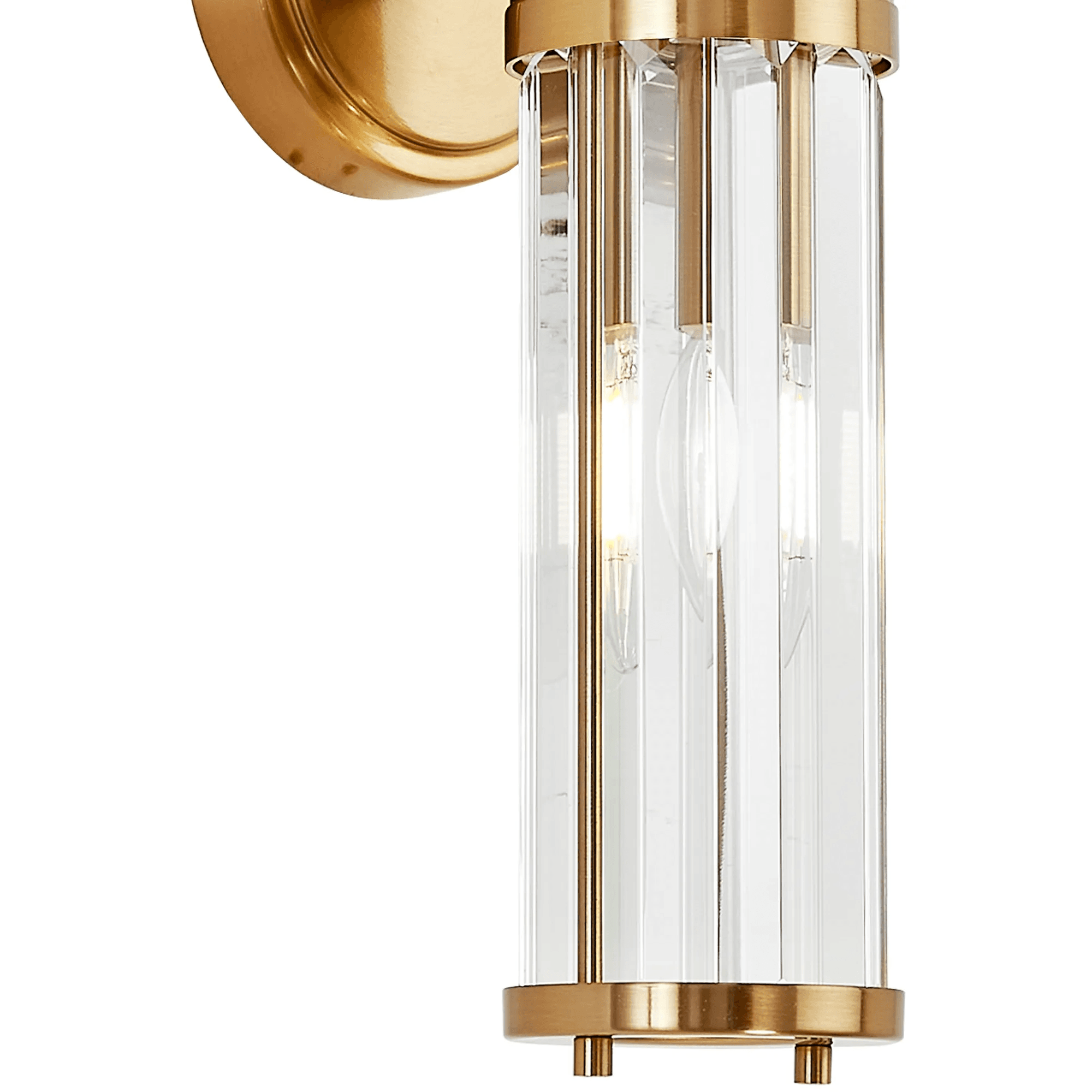Fabula Ives 2 Light Crystal Rod Up & Down Light IP44 - Gold & Clear Crystal