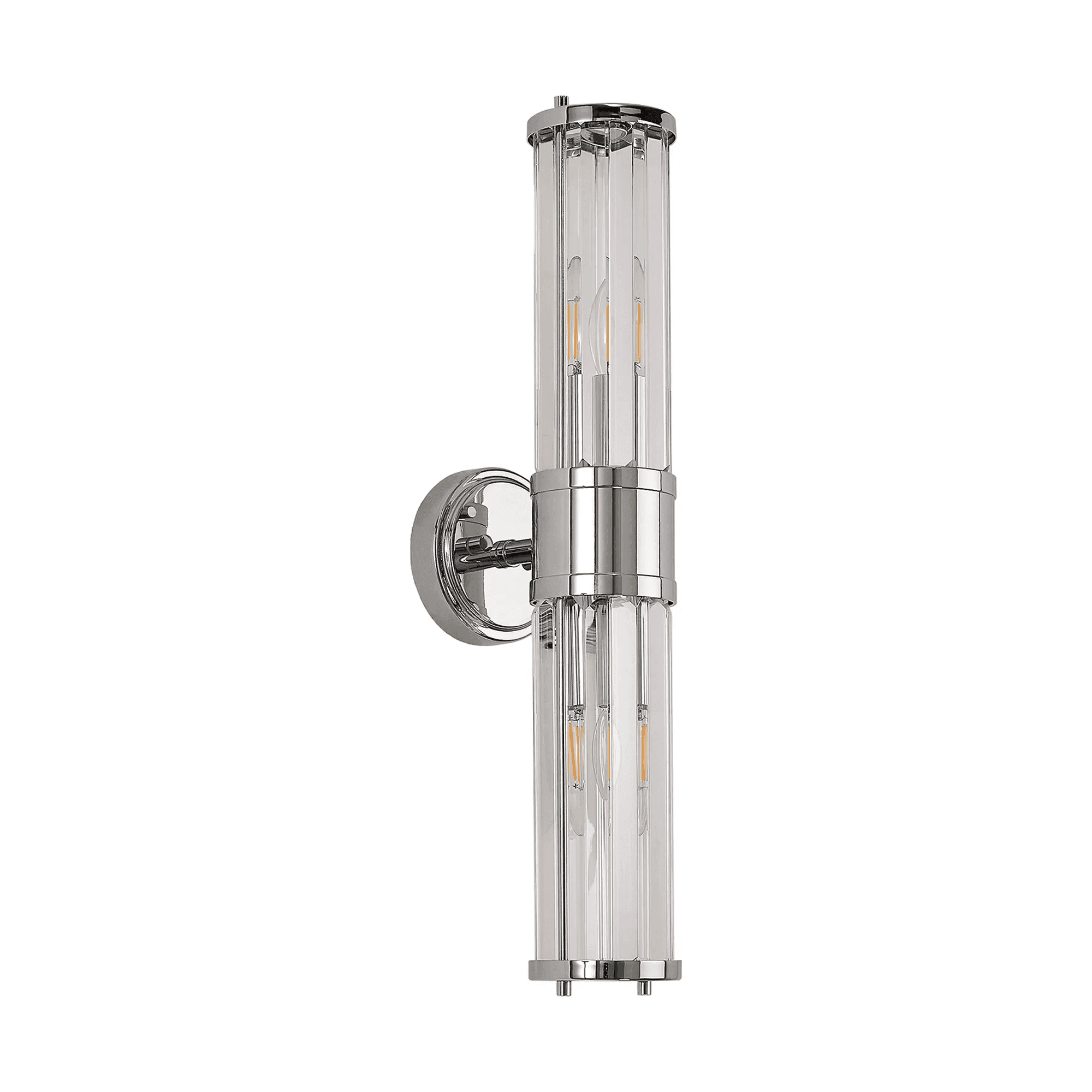Fabula Ives 2 Light Crystal Rod Up & Down Light IP44 - Polished Chrome & Clear Crystal