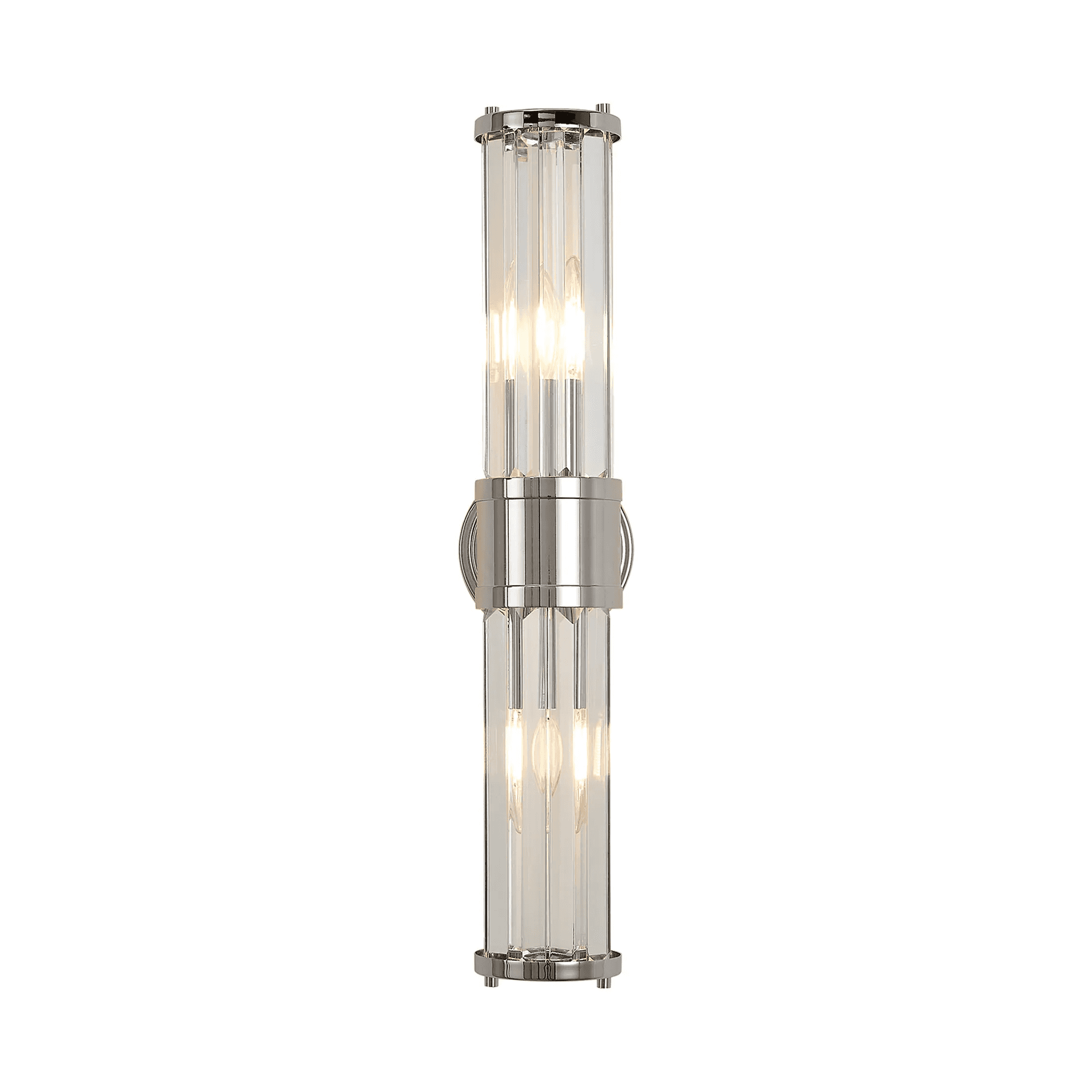 Fabula Ives 2 Light Crystal Rod Up & Down Light IP44 - Polished Chrome & Clear Crystal