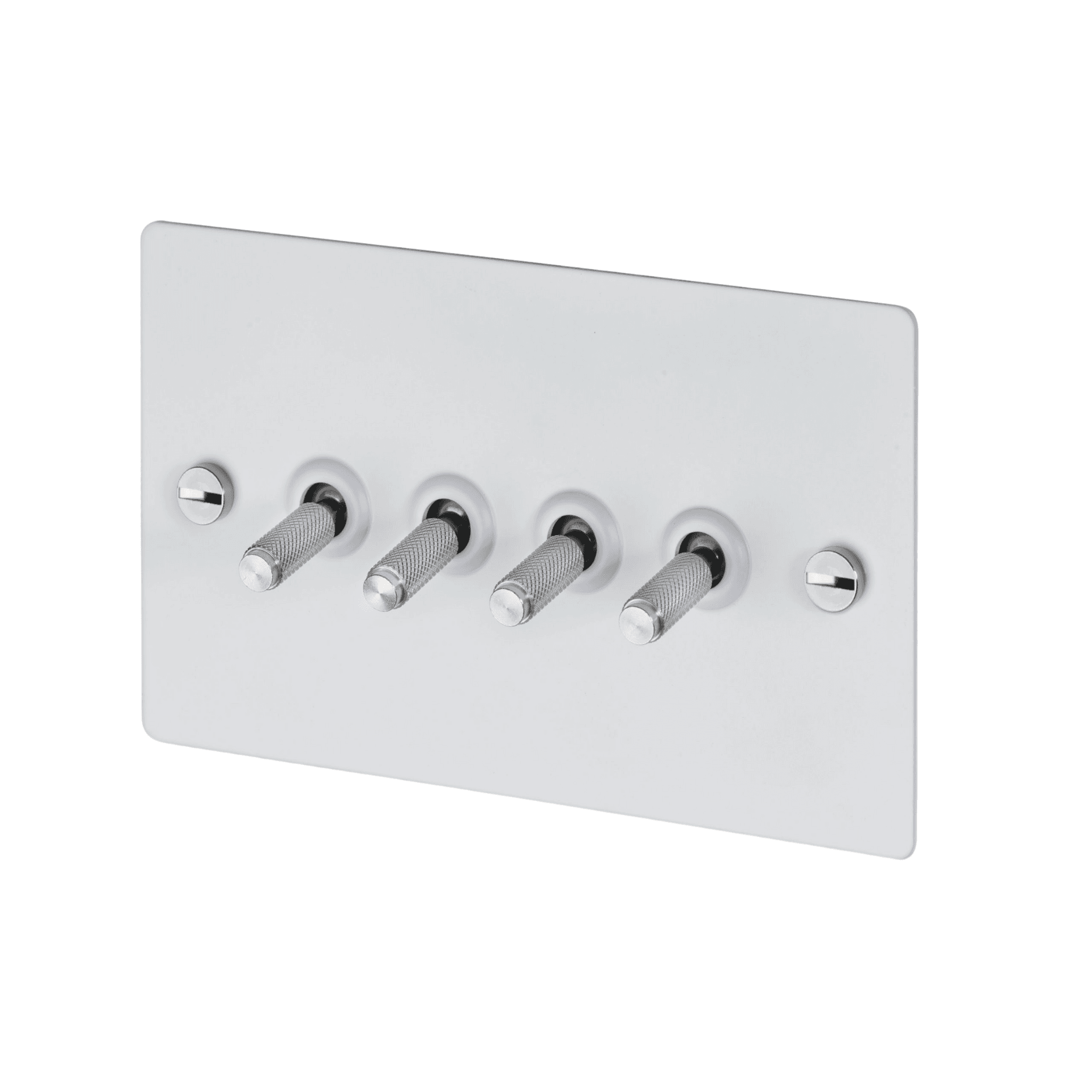 Buster + Punch 4G Toggle Light Switch - White Back Plate & Cross Knurl Pattern