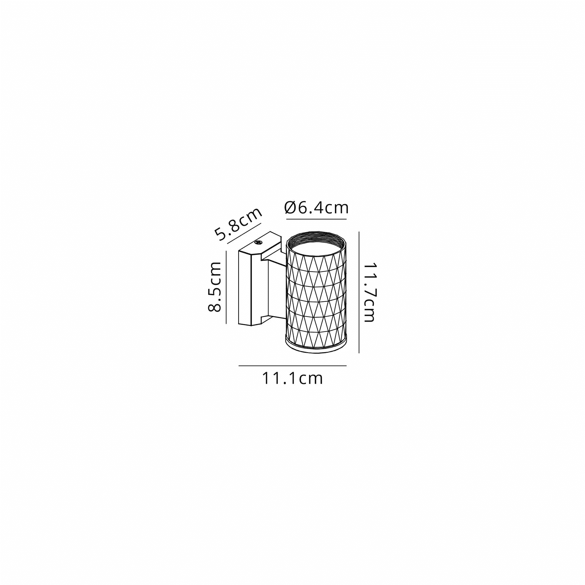 Fabula Totnes Diamond Pattern IP54 Wall Lamp