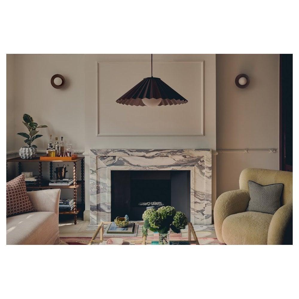 houseof. The Pleat Ceiling Pendant - Burgundy & Lilac