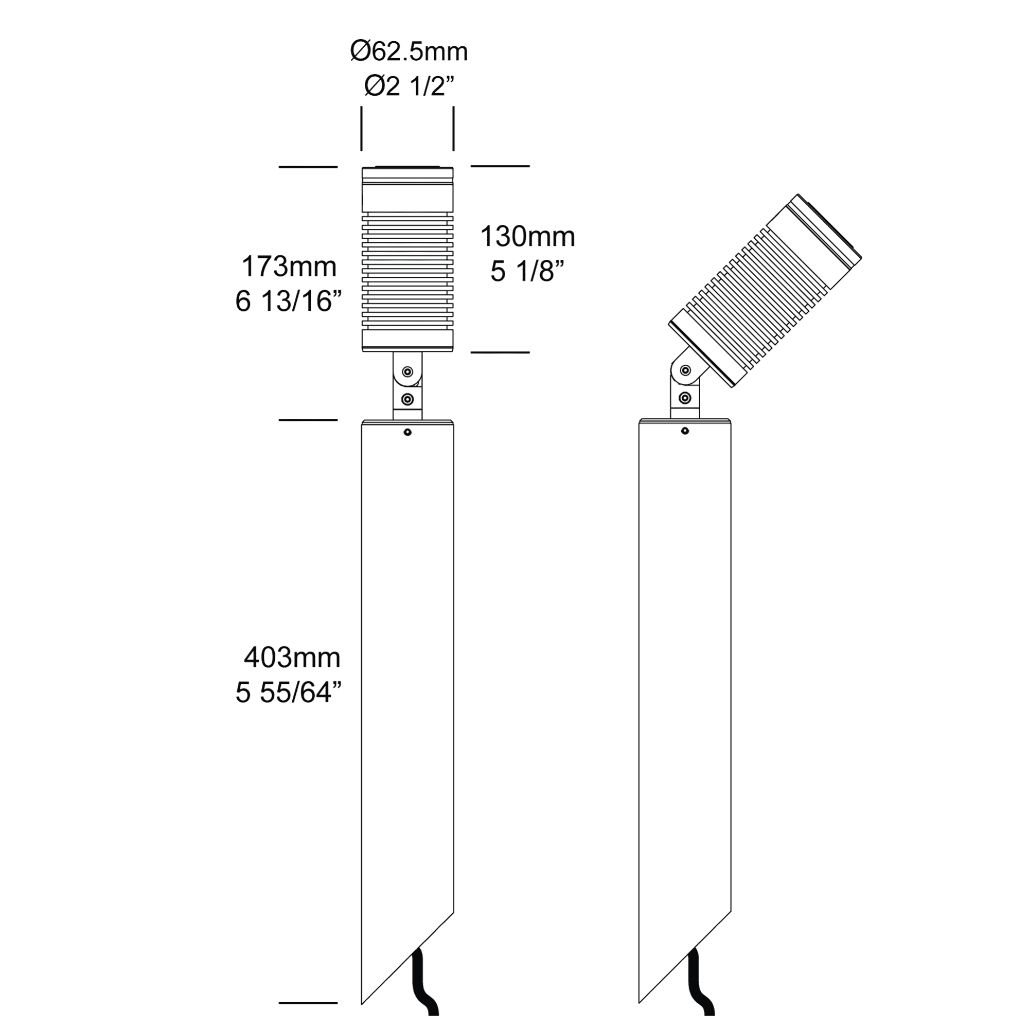 Hunza High Power RGBW Pole Spot - Powder Coat - Low Voltage (Inc. Remote Driver)