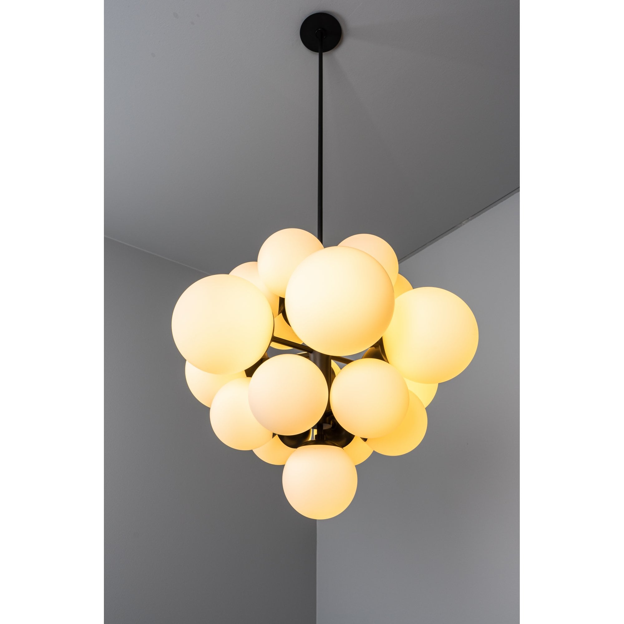 Schwung Nova 19 Light Chandelier - Opal Mat Glass