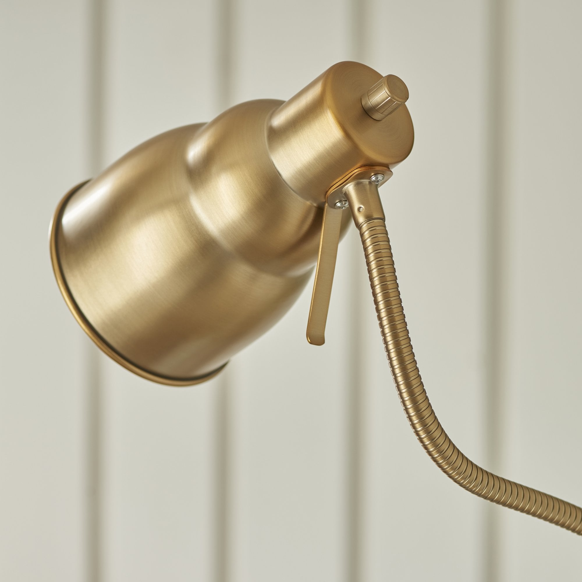 Endon Classic Flexi Single Light Floor - Brushed Aged Brass Plate