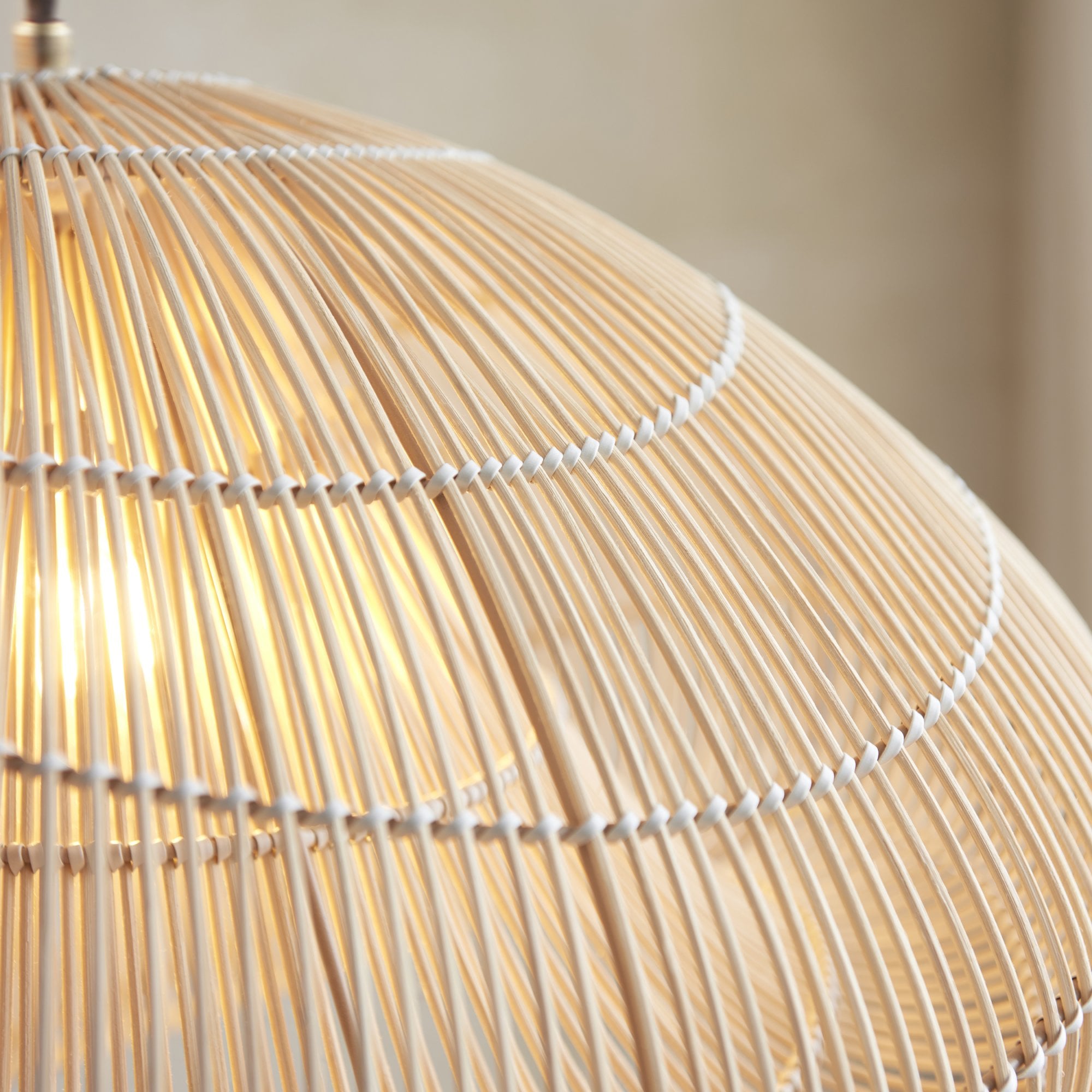 Endon Misra Single Light Pendant Easyfit Shade - Natural Rattan