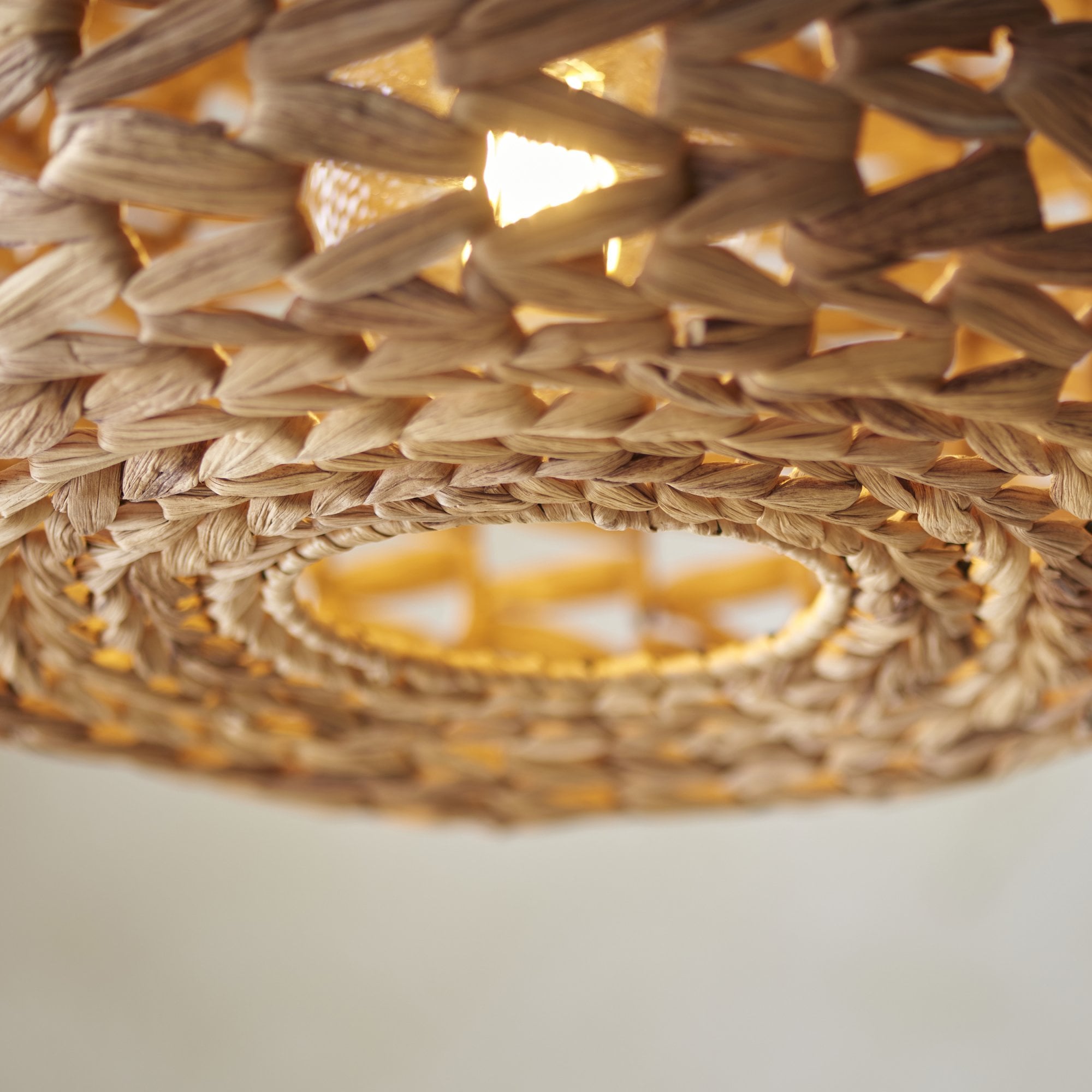 Endon Toca Single Light Pendant Easyfit Shade - Natural Water Hyacinth
