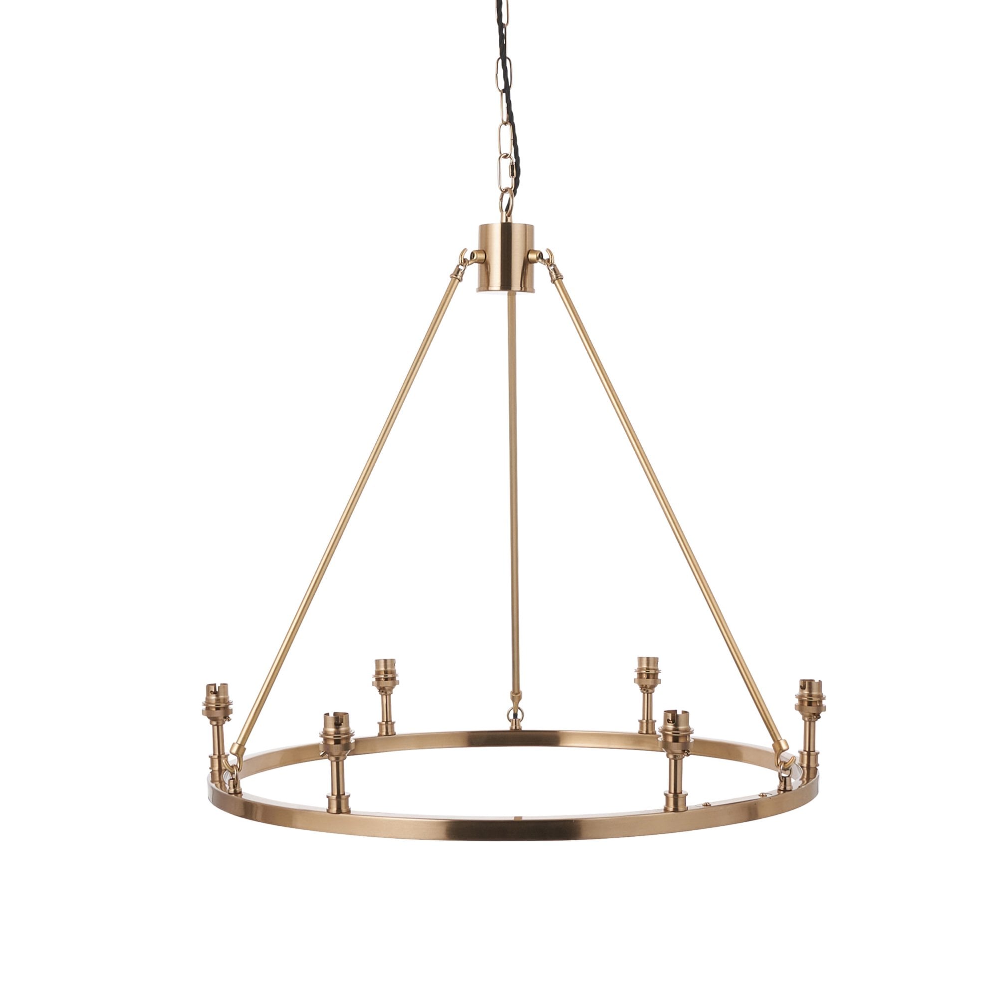 Endon Chester 6 Light Pendant - Brushed Aged Brass Plate