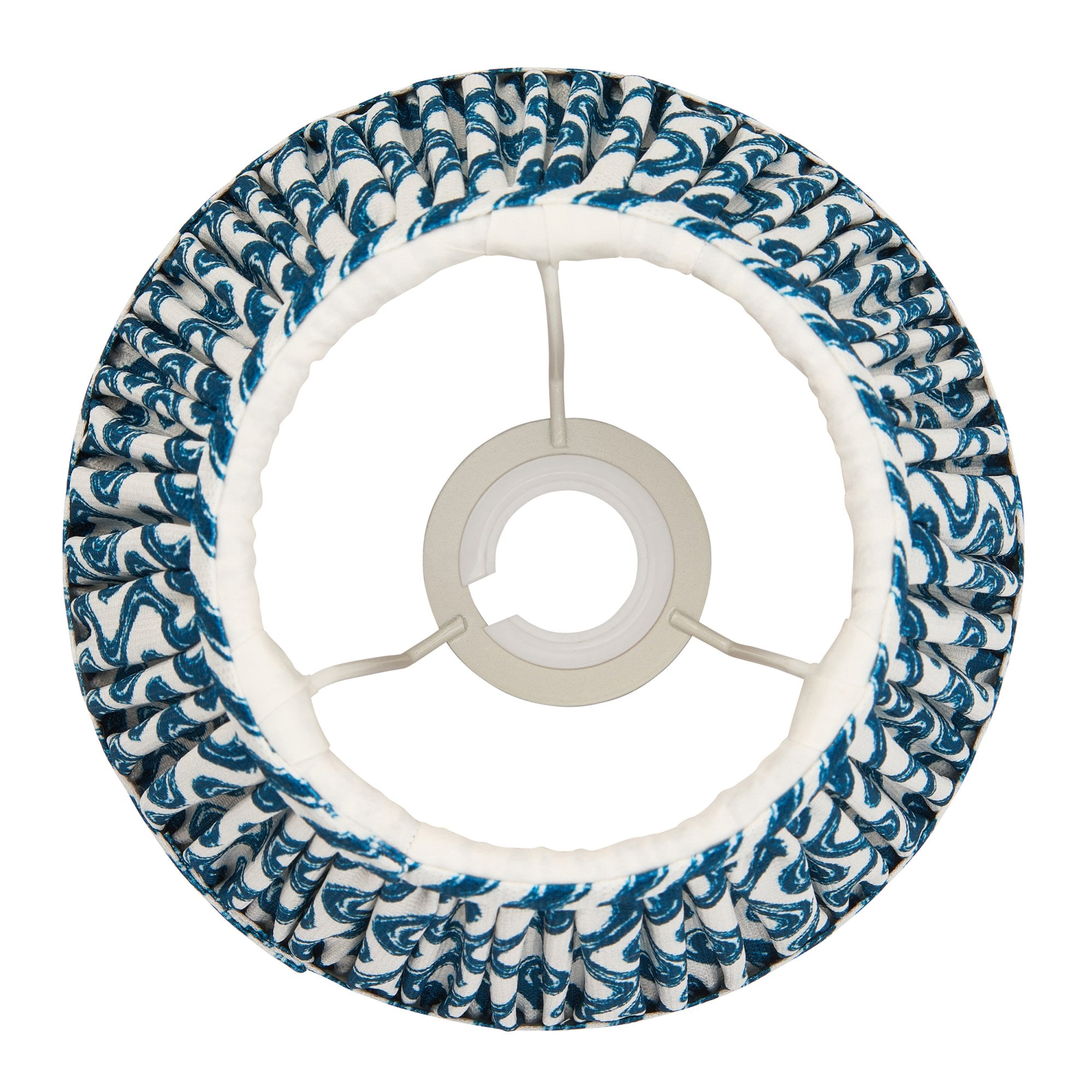 Endon Ripple Single Light Shade 20cm - Marlin Blue Fabric