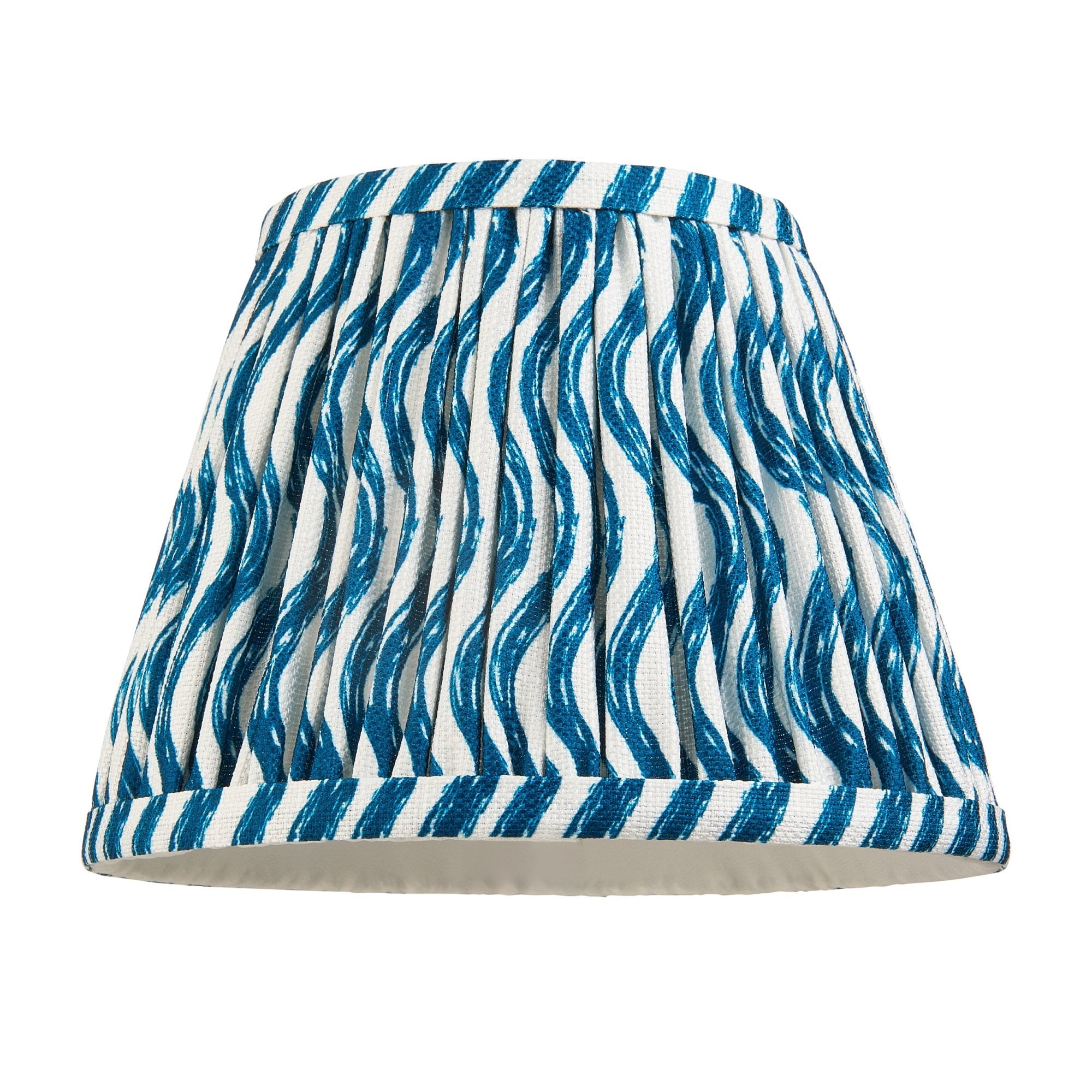 Endon Ripple Single Light Shade 20cm - Marlin Blue Fabric