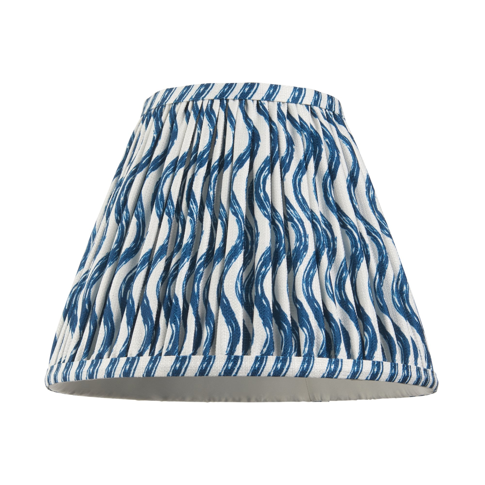 Endon Ripple Single Light Shade 25cm - Marlin Blue Fabric