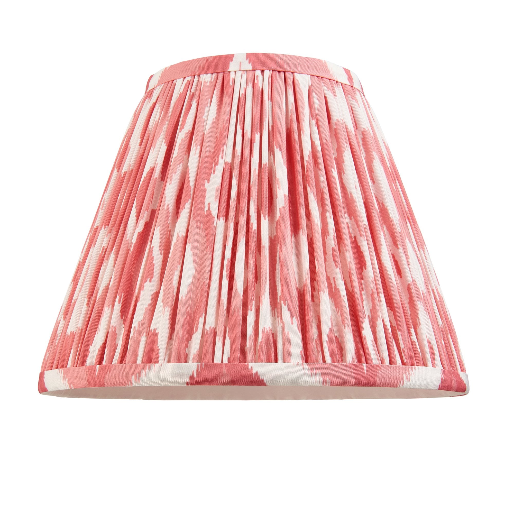 Endon Ikat Single Light Shade 25cm - Coral Pink Fabric