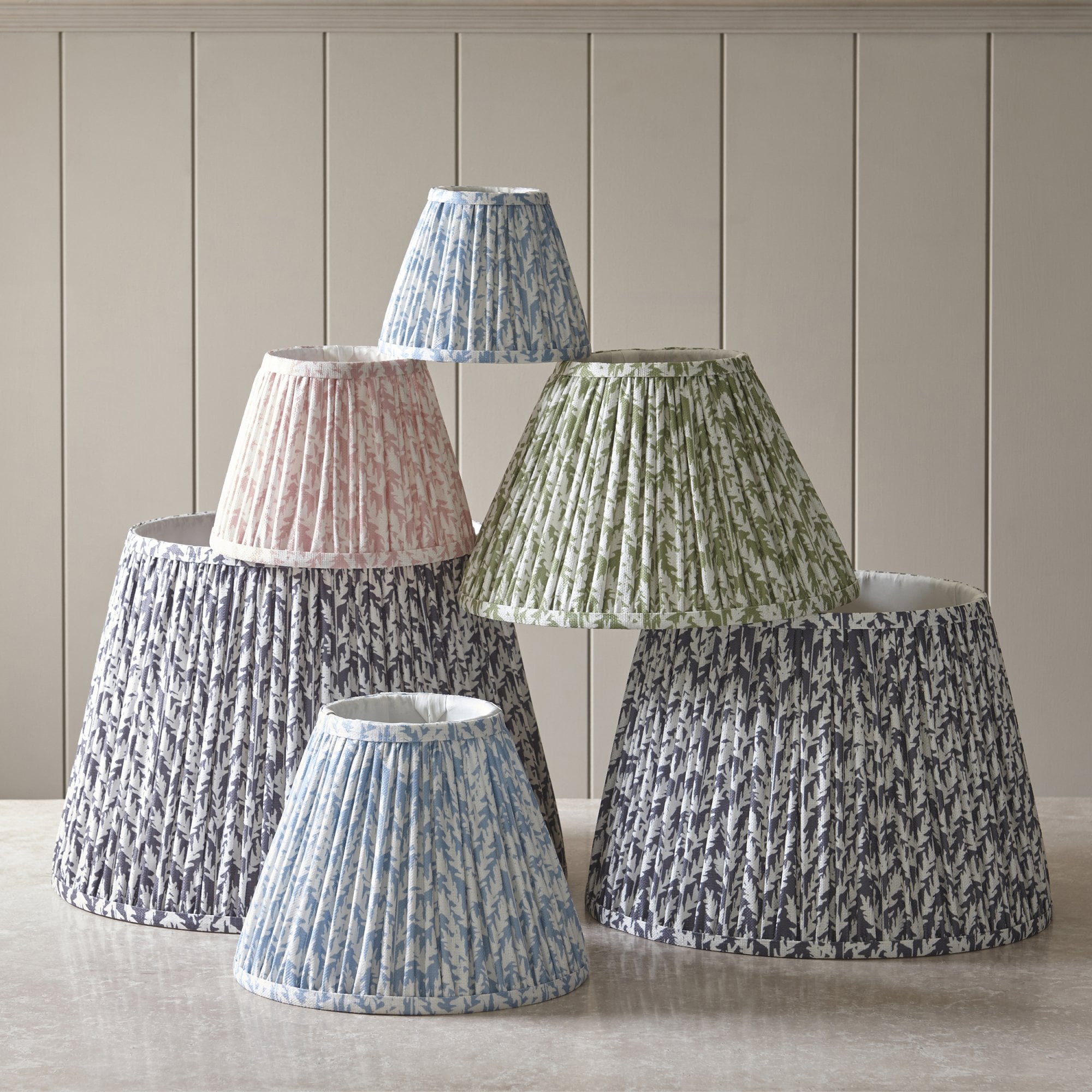 Endon Leaf Single Light Shade 20cm - Shell Bay Blue Fabric