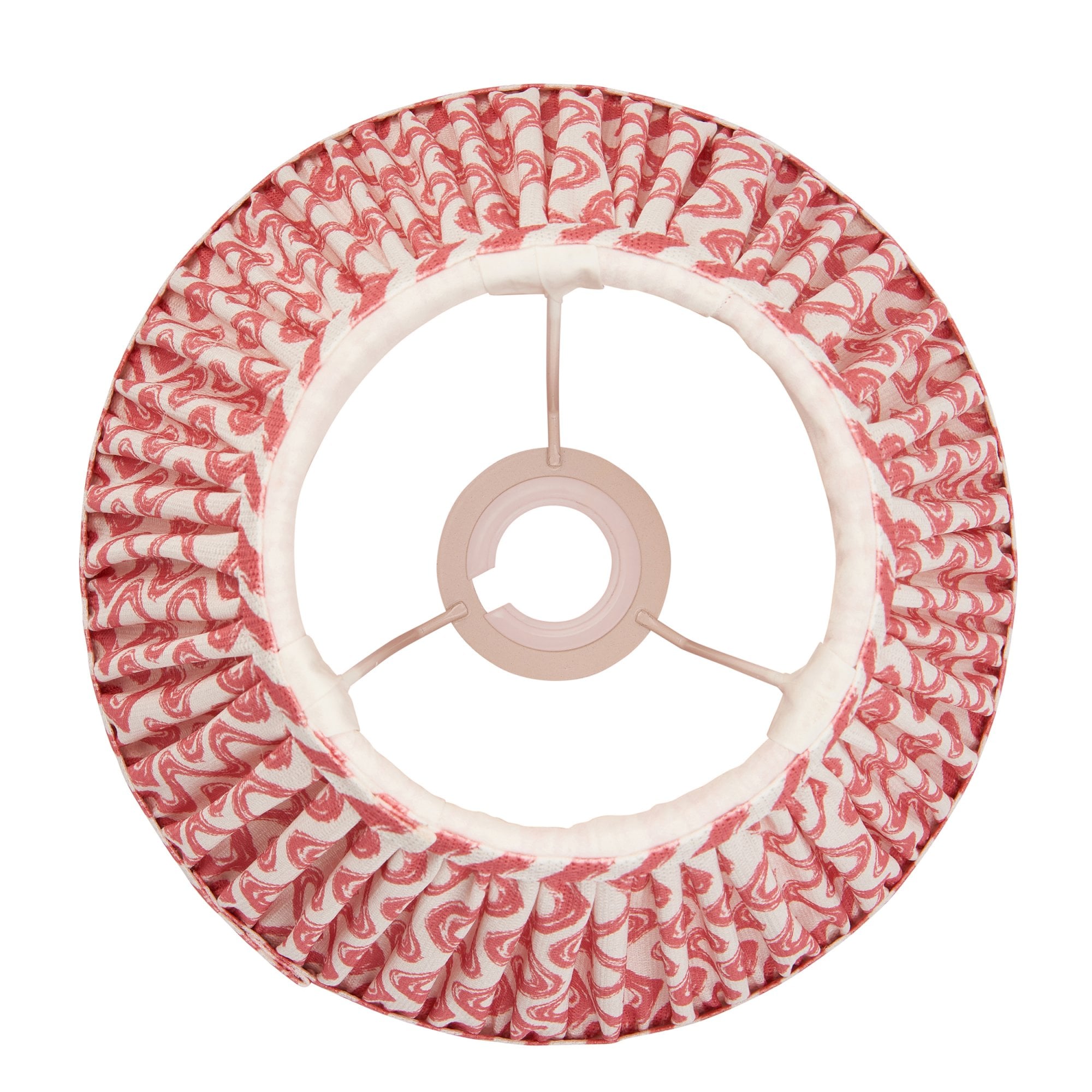 Endon Ripple Single Light Shade 25cm - Coral Pink Fabric