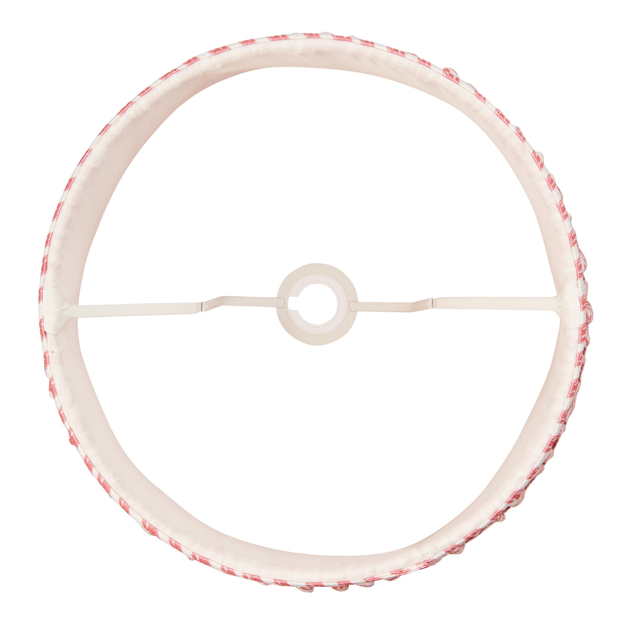 Endon Ripple Single Light Shade 40cm - Coral Pink Fabric
