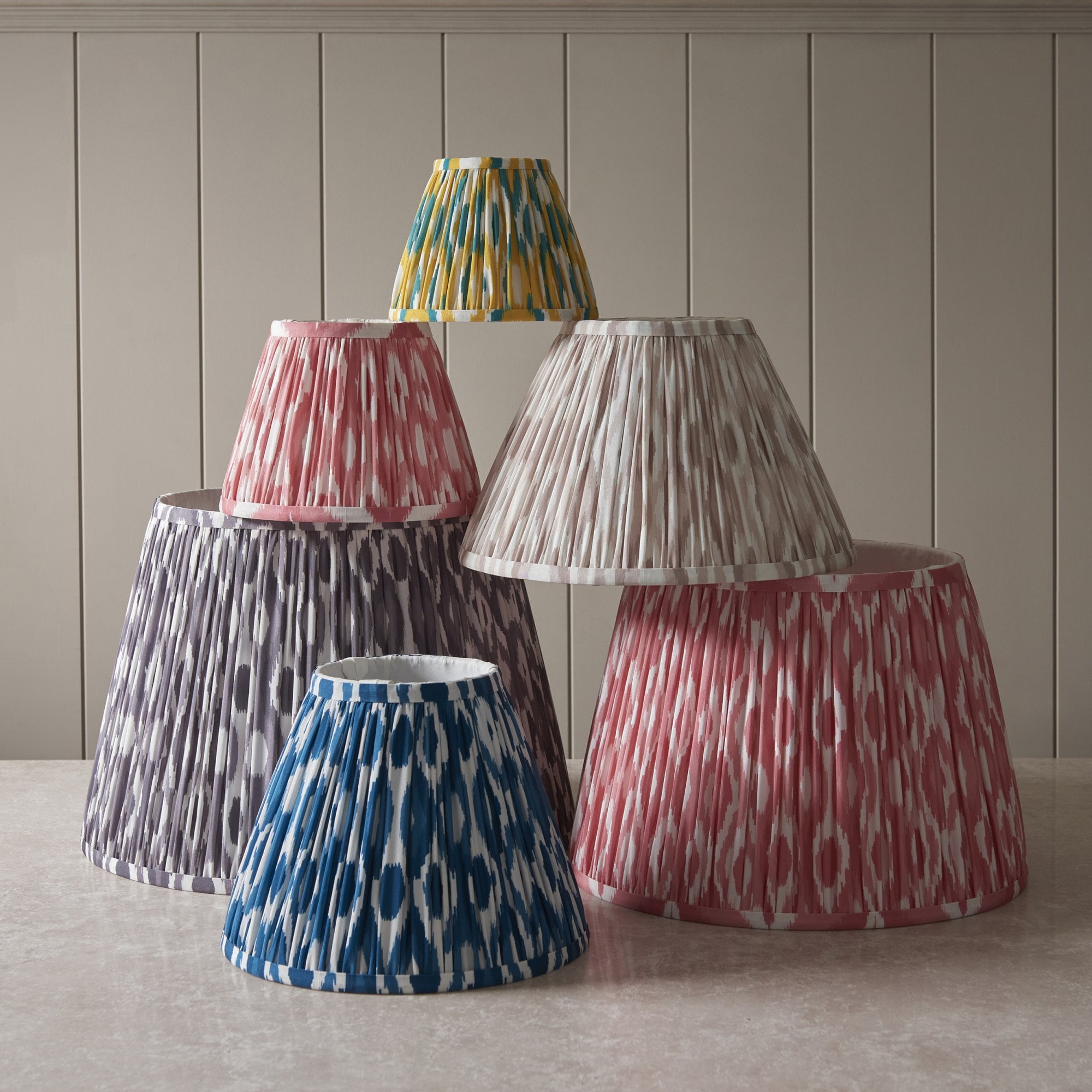 Endon Ikat Single Light Shade 16cm - Pearl Grey Fabric
