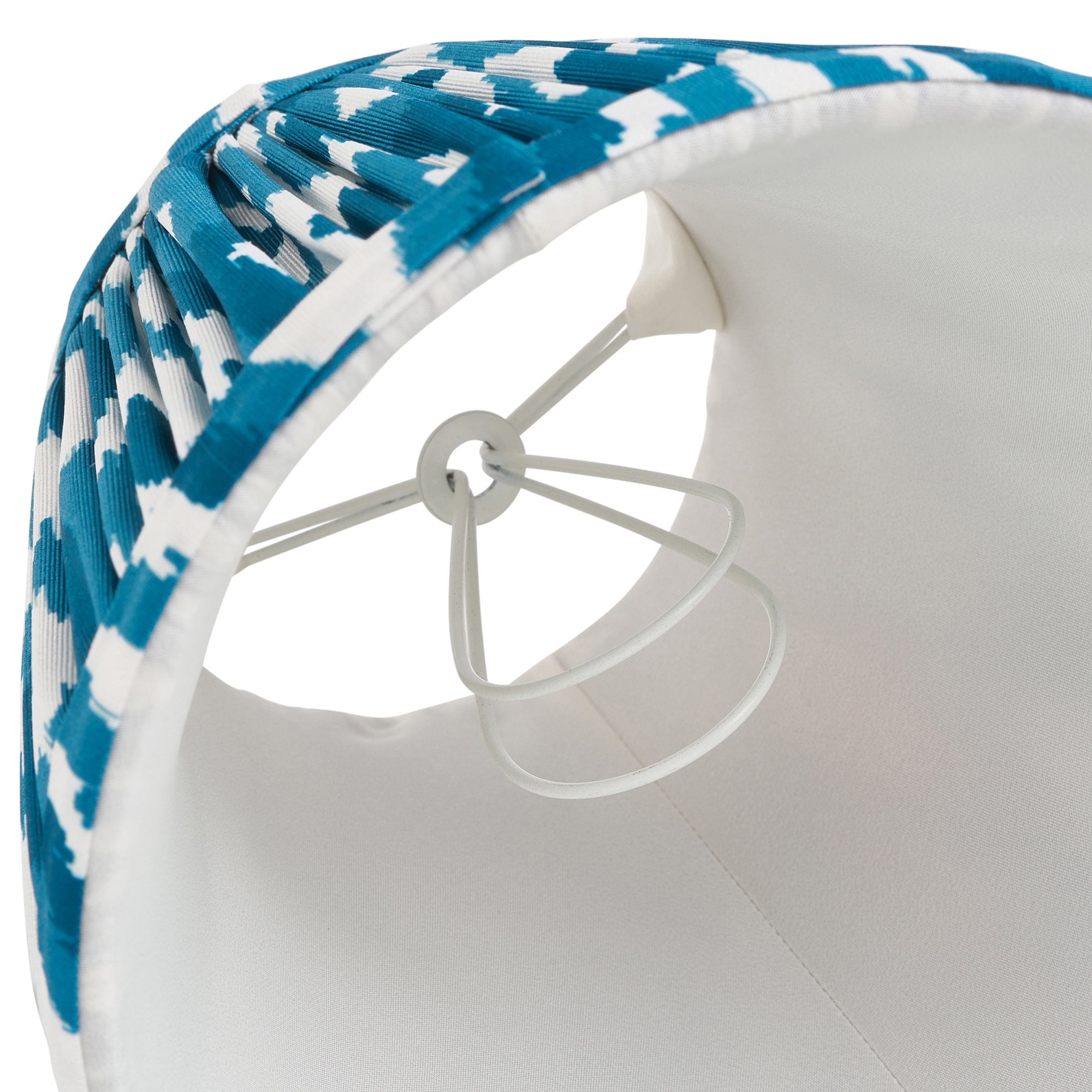 Endon Ikat Single Light Shade 16cm - Marlin Blue Fabric