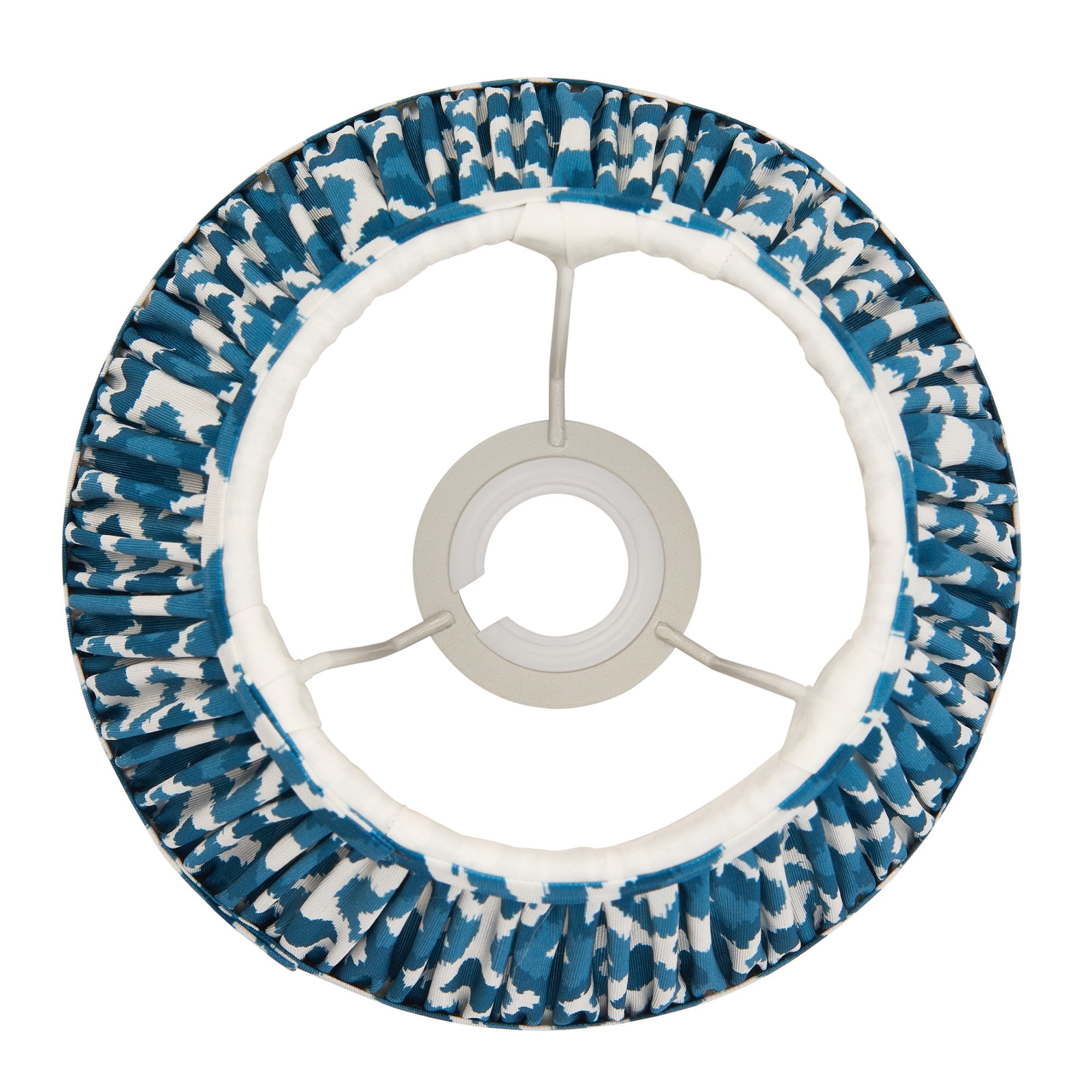 Endon Ikat Single Light Shade 20cm- Marlin Blue Fabric