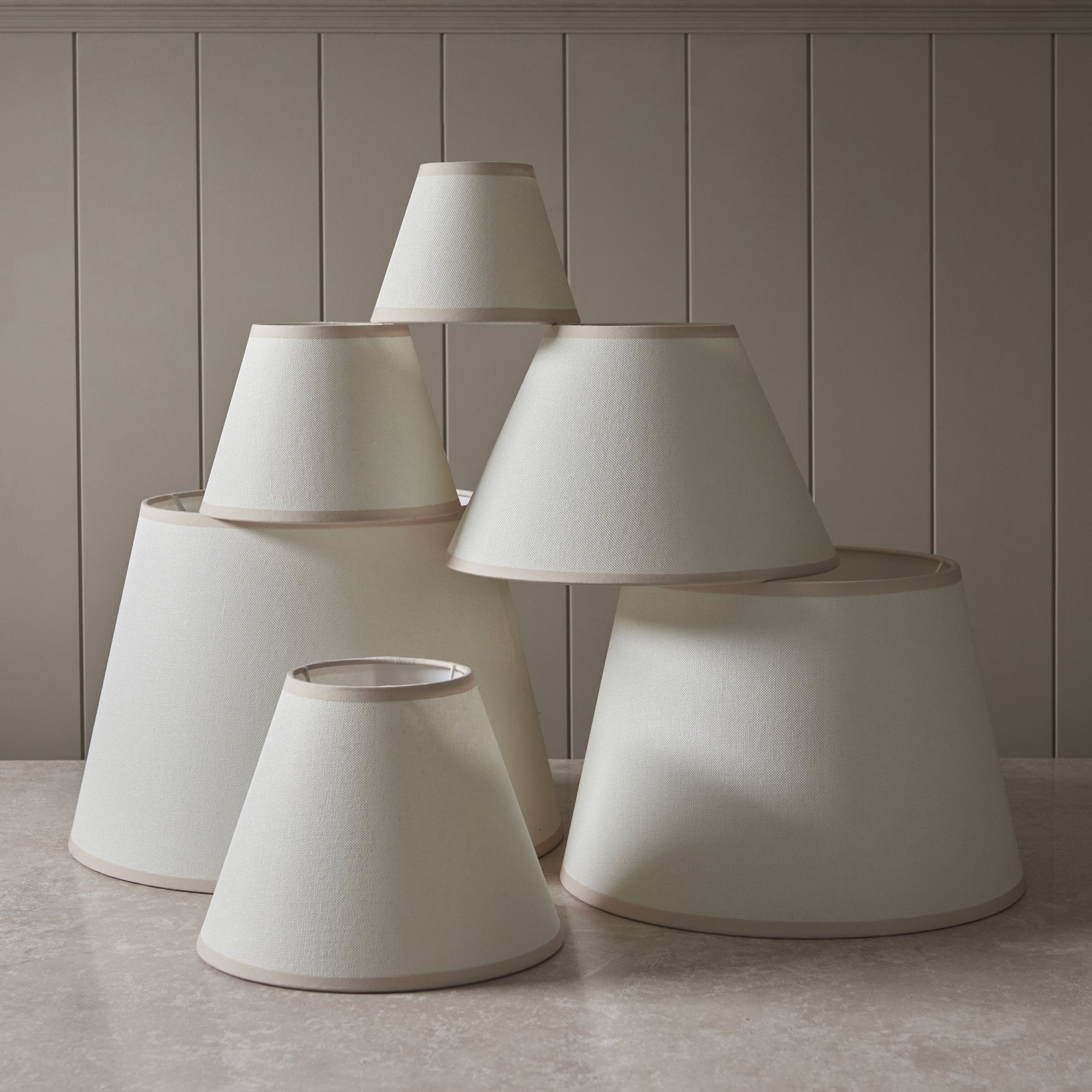 Endon Ivy Single Light Shade 16cm - Vintage White & Almond White Fabric