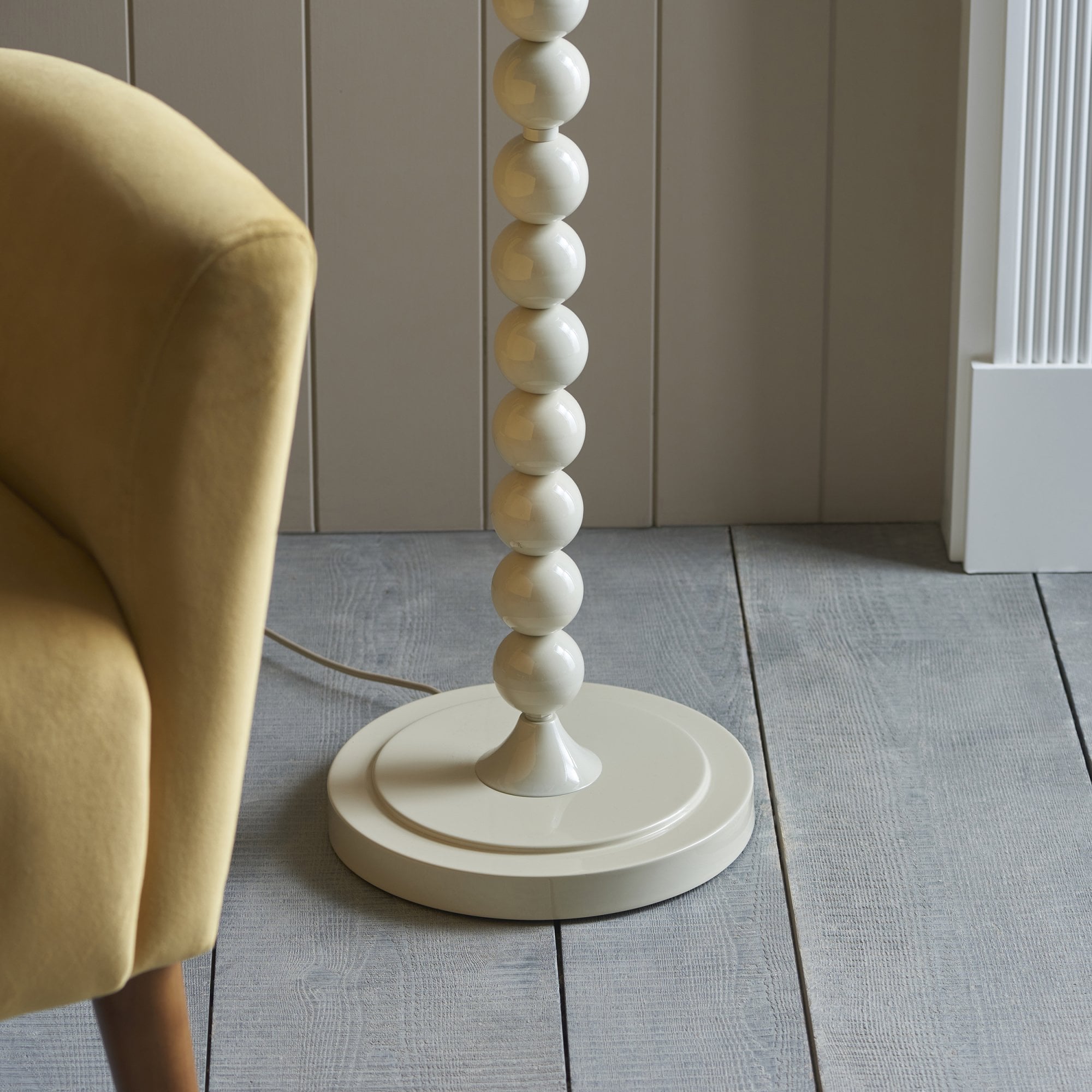Endon Higgledy Single Light Floor - Gloss Almond White Paint