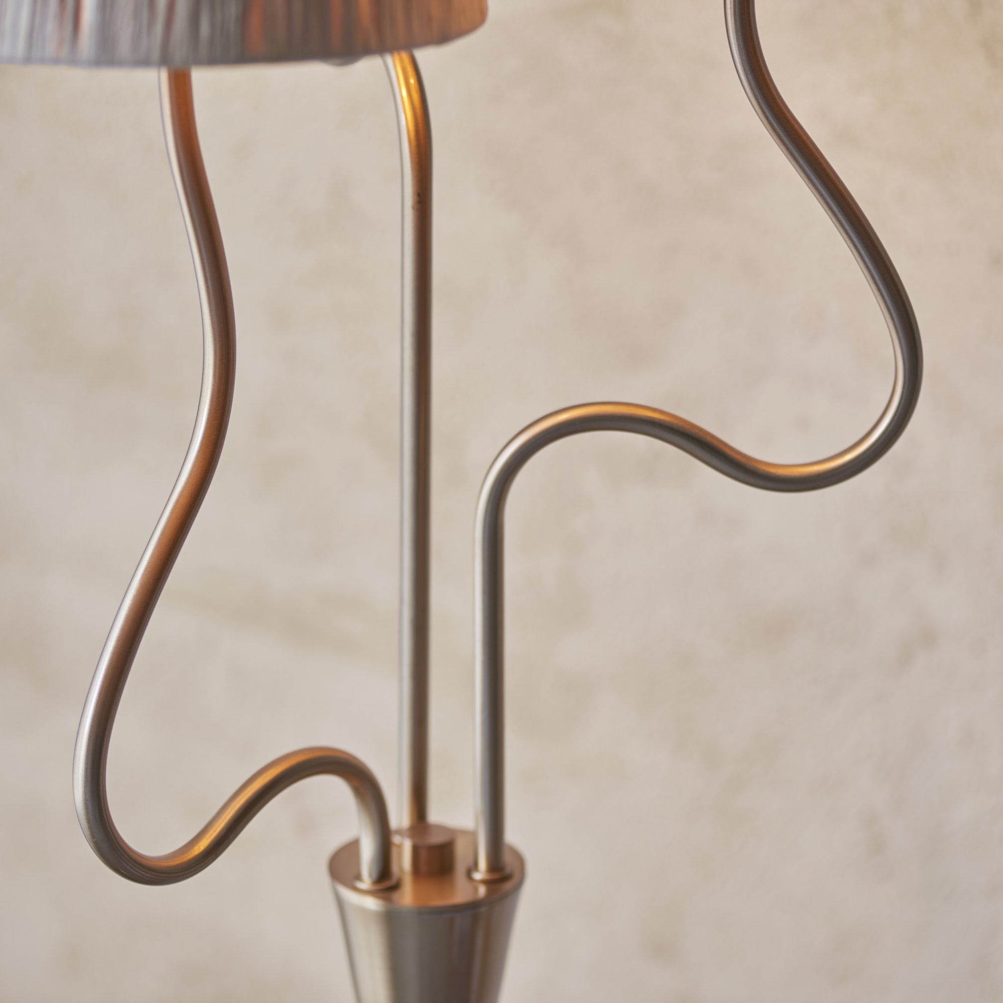Endon Wriggle 3 Light Floor - Brushed Aged Brass Plate & Natural Raffia