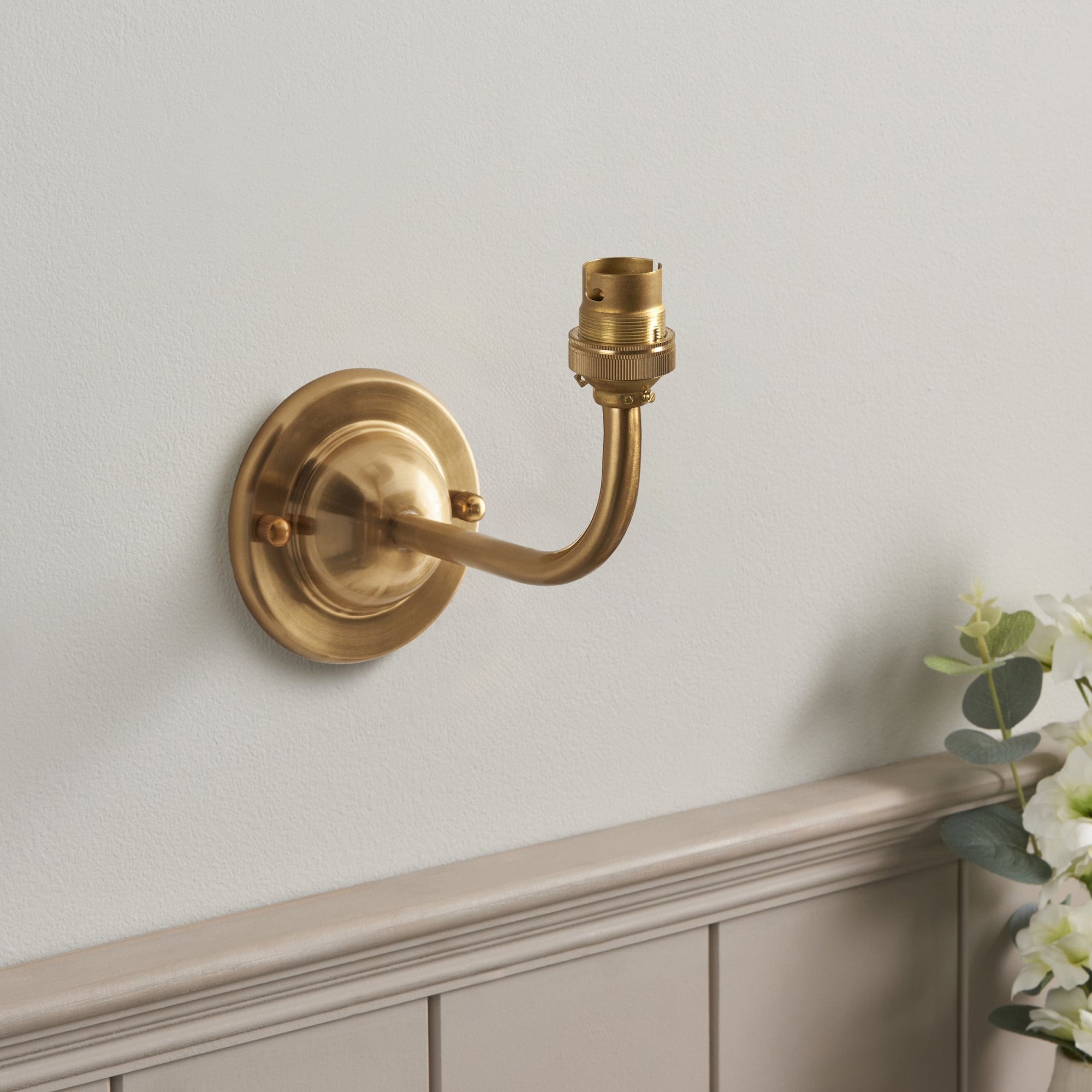 Endon Dome Arc Single Light Wall - Brushed Aged Brass Plate