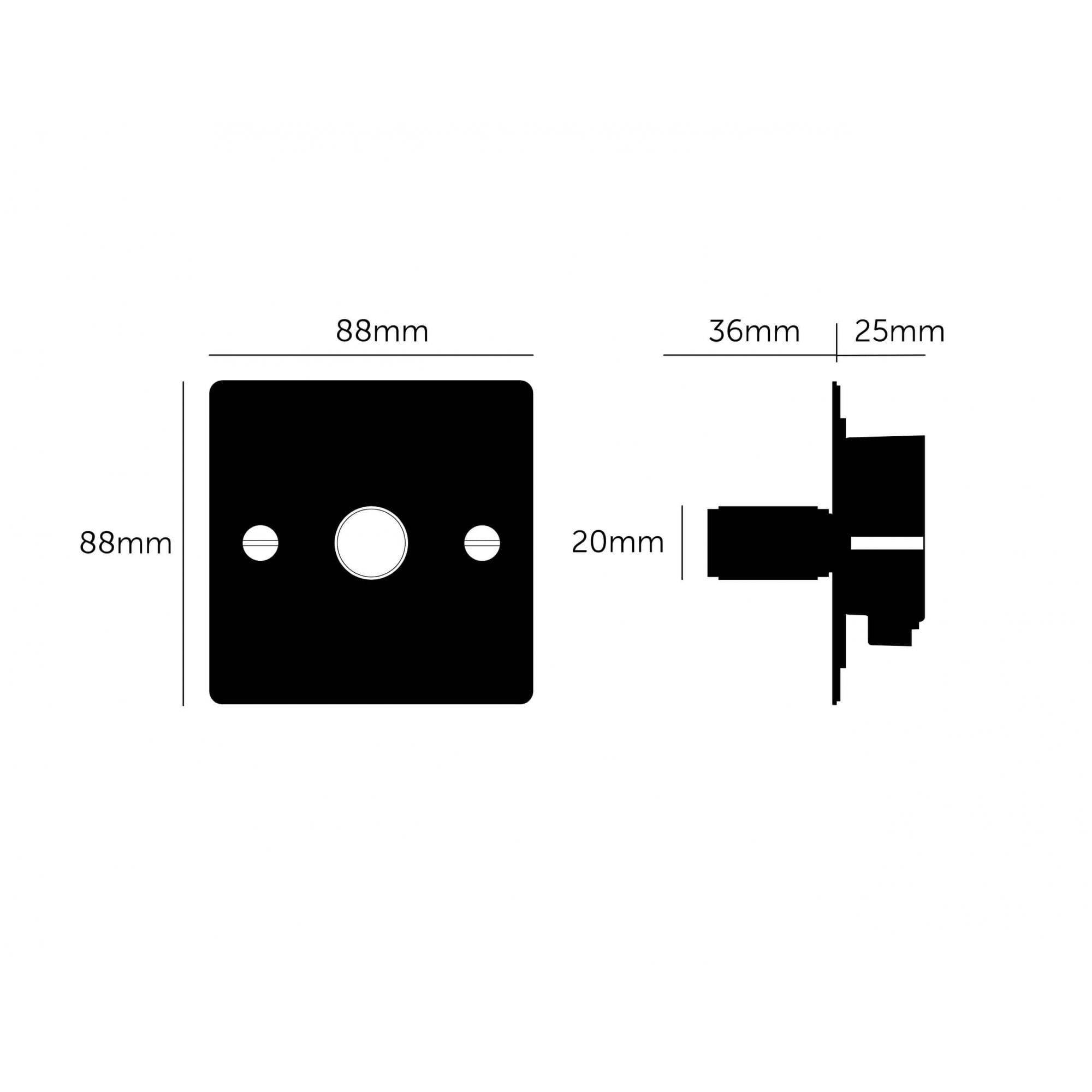 Buster + Punch 1G Dimmer Switch 120W - Black Back Plate & Cross Knurl Pattern