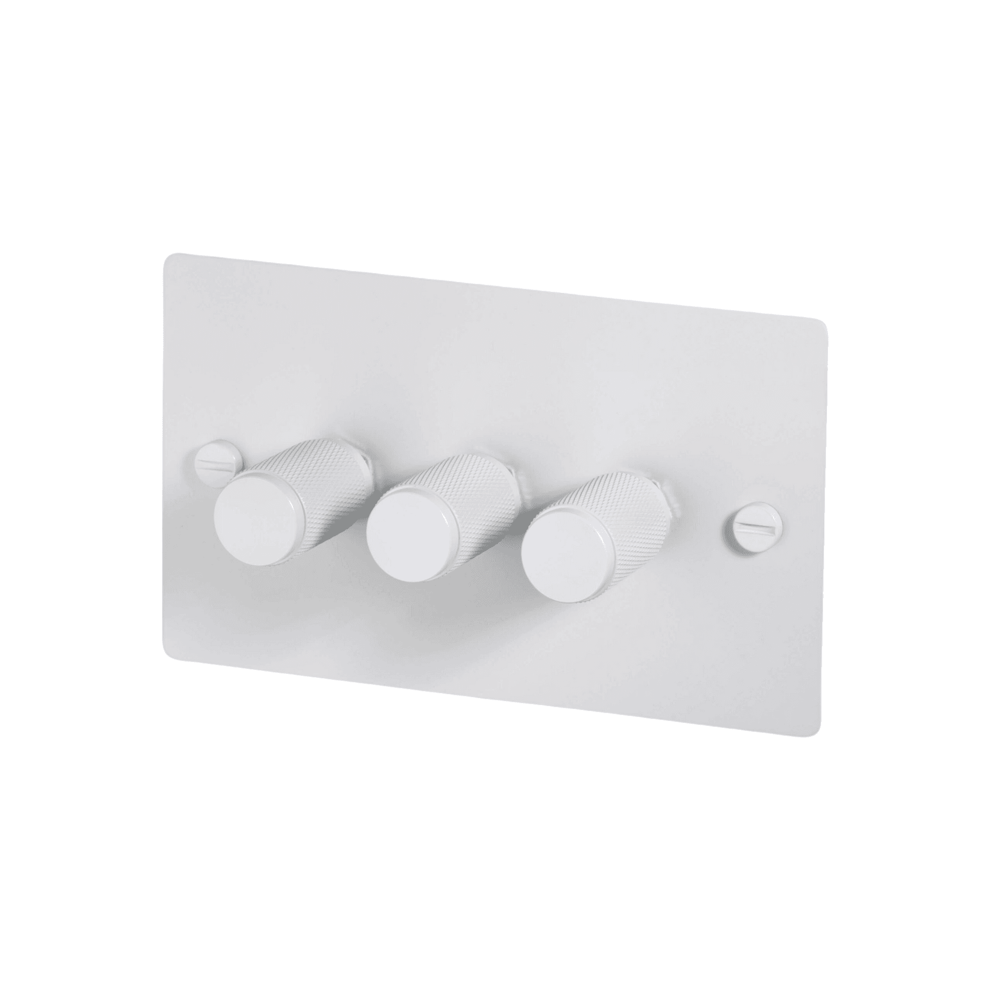 Buster + Punch 3G Dimmer Switch 120W - White Back Plate & Cross Knurl Pattern