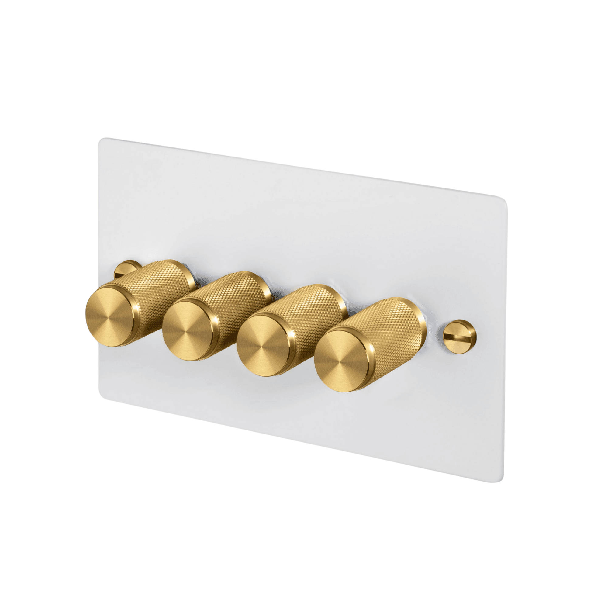 Buster + Punch 4G Dimmer Switch 120W - White Back Plate & Cross Knurl Pattern