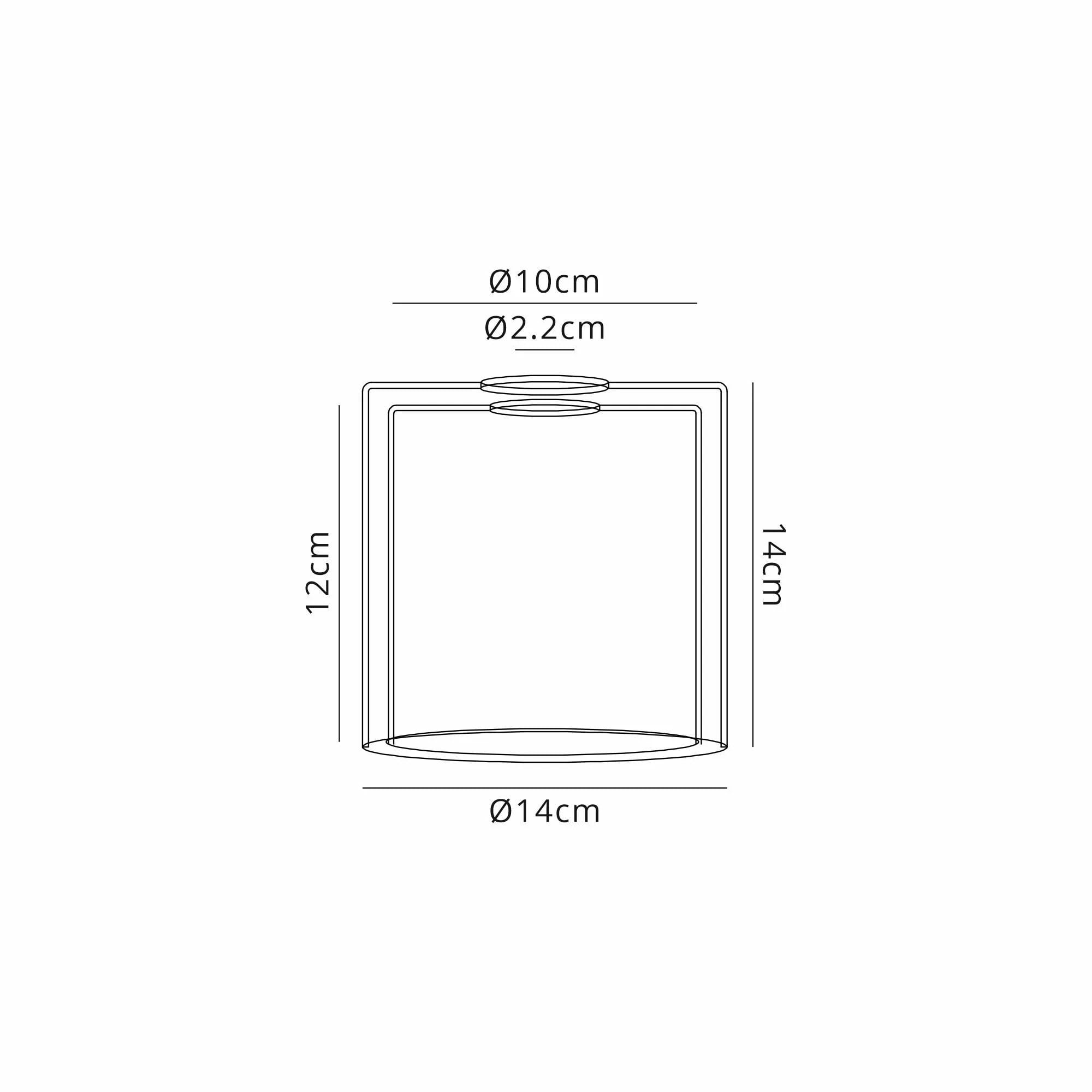 Fabula Replacement 14x14cm Glass Shade for Tamworth - Clear and Frosted