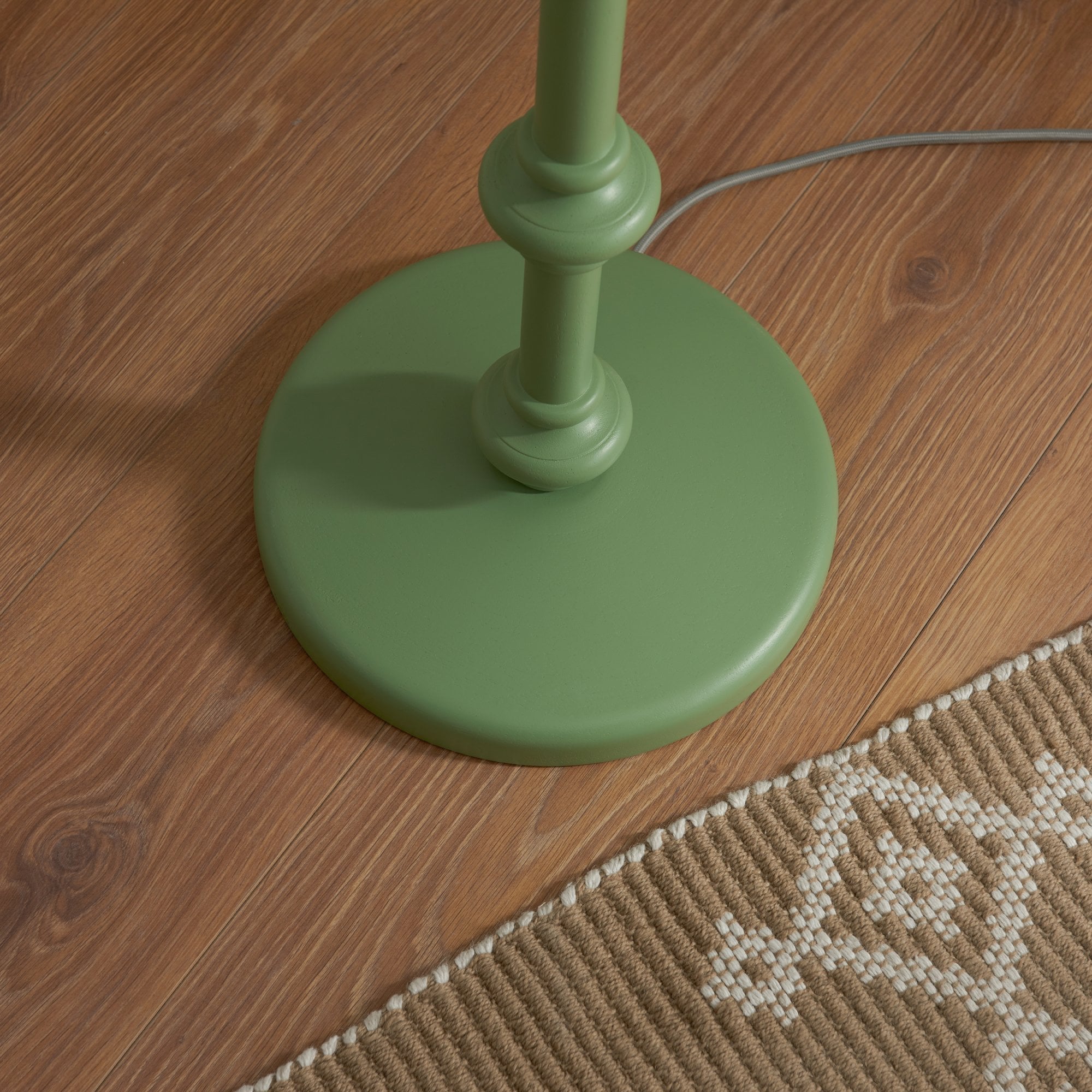 Endon Carnaby Satin Cotswold Green Floor Lamp & Ripple 40cm Marlin Blue Shade