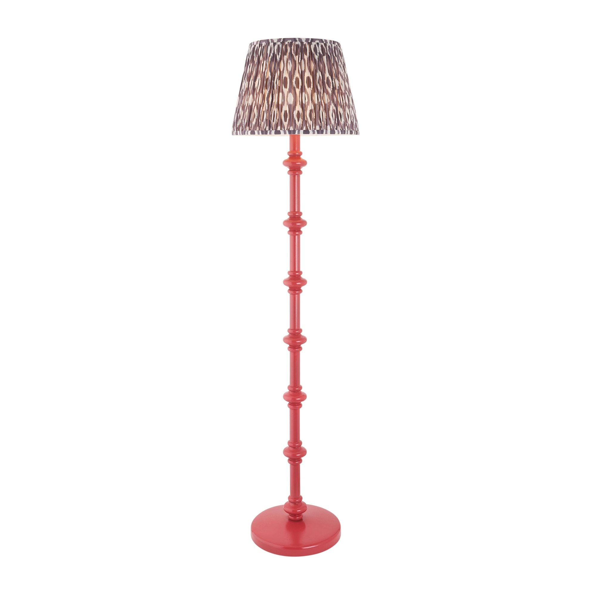 Endon Carnaby Floor Lamp & Ikat 40cm Pearl Grey Shade