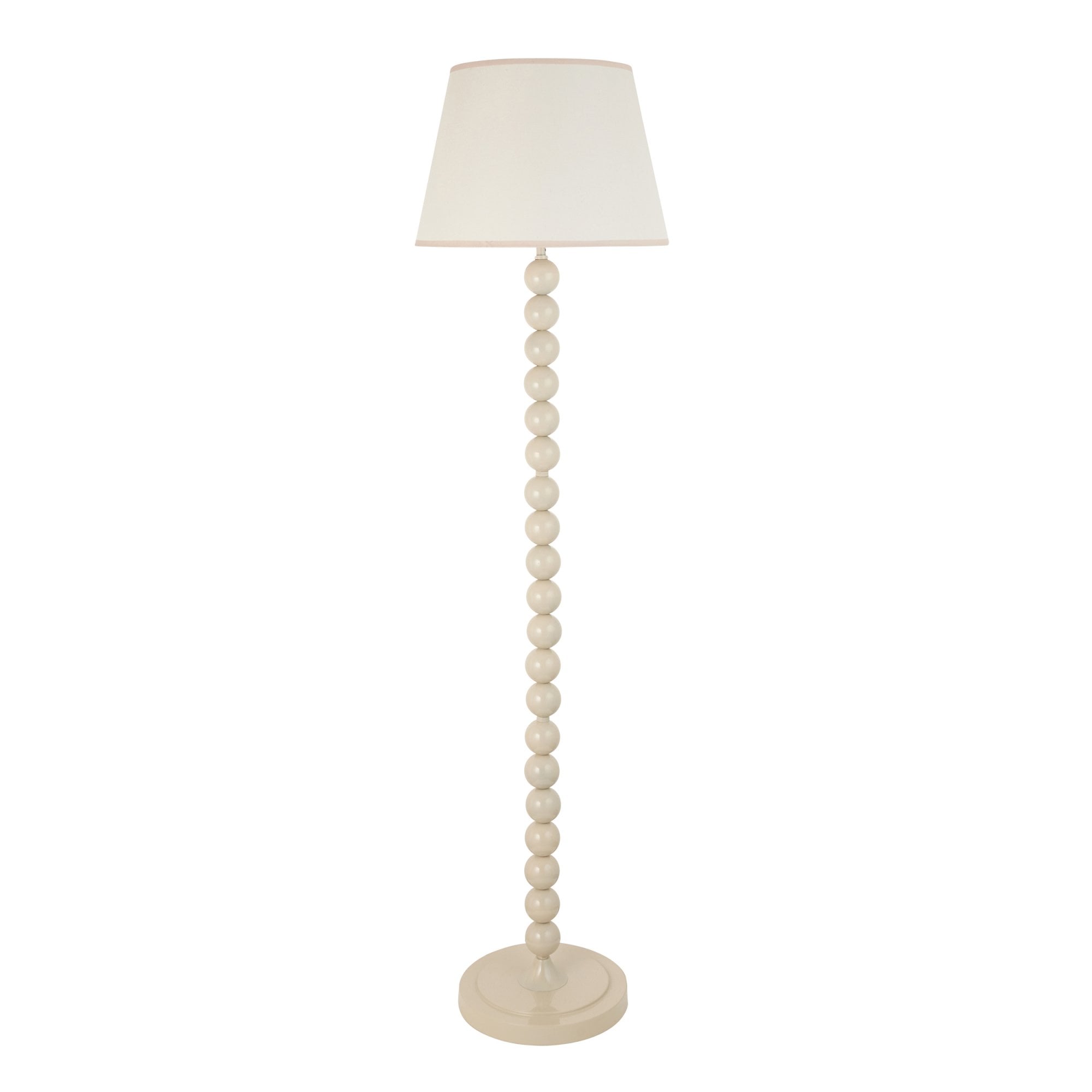 Endon Higgledy Gloss Almond White Floor Lamp & Ivy 40cm Vintage White Shade