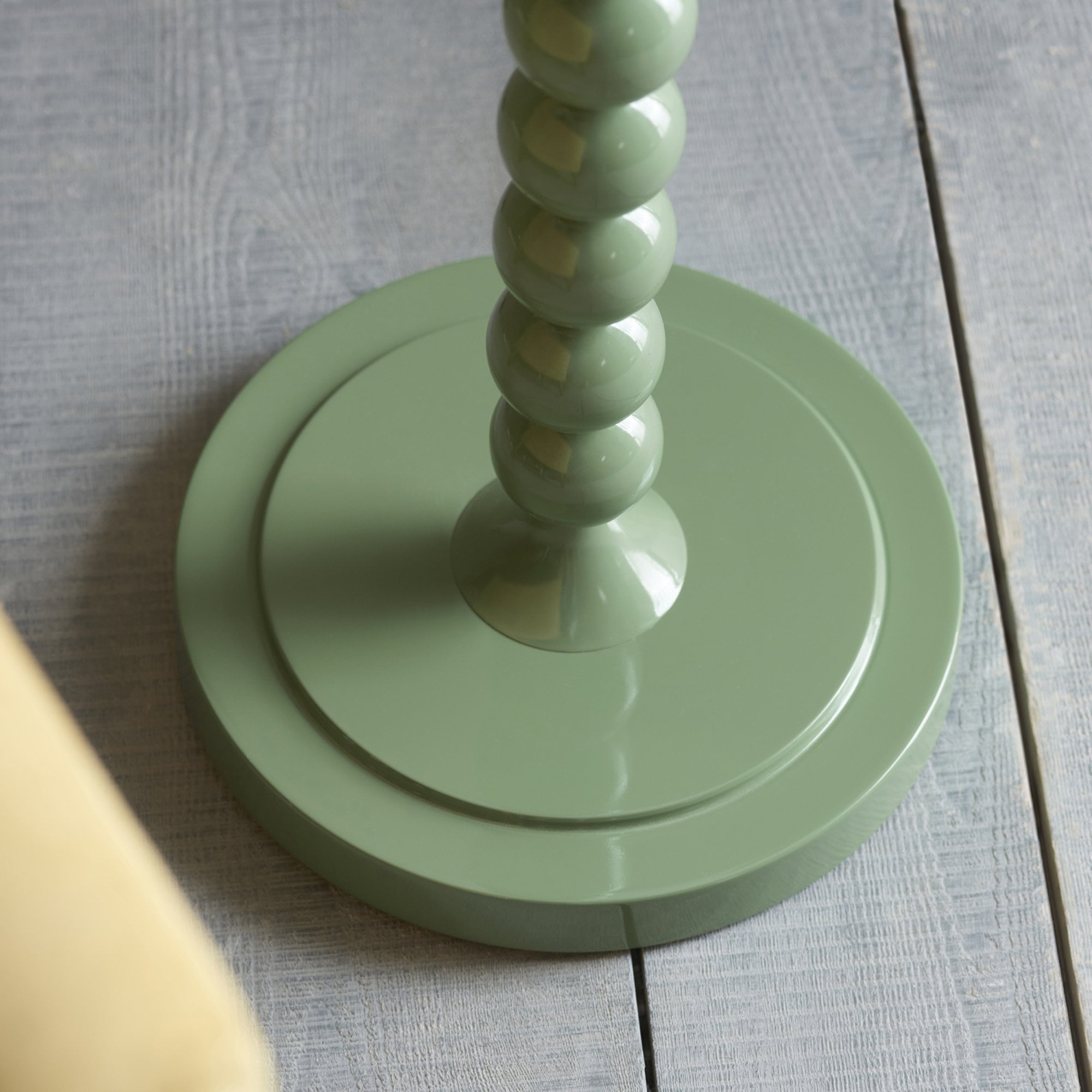 Endon Higgledy Gloss Cotswold Green Floor Lamp & Ripple 40cm Pearl Grey Shade
