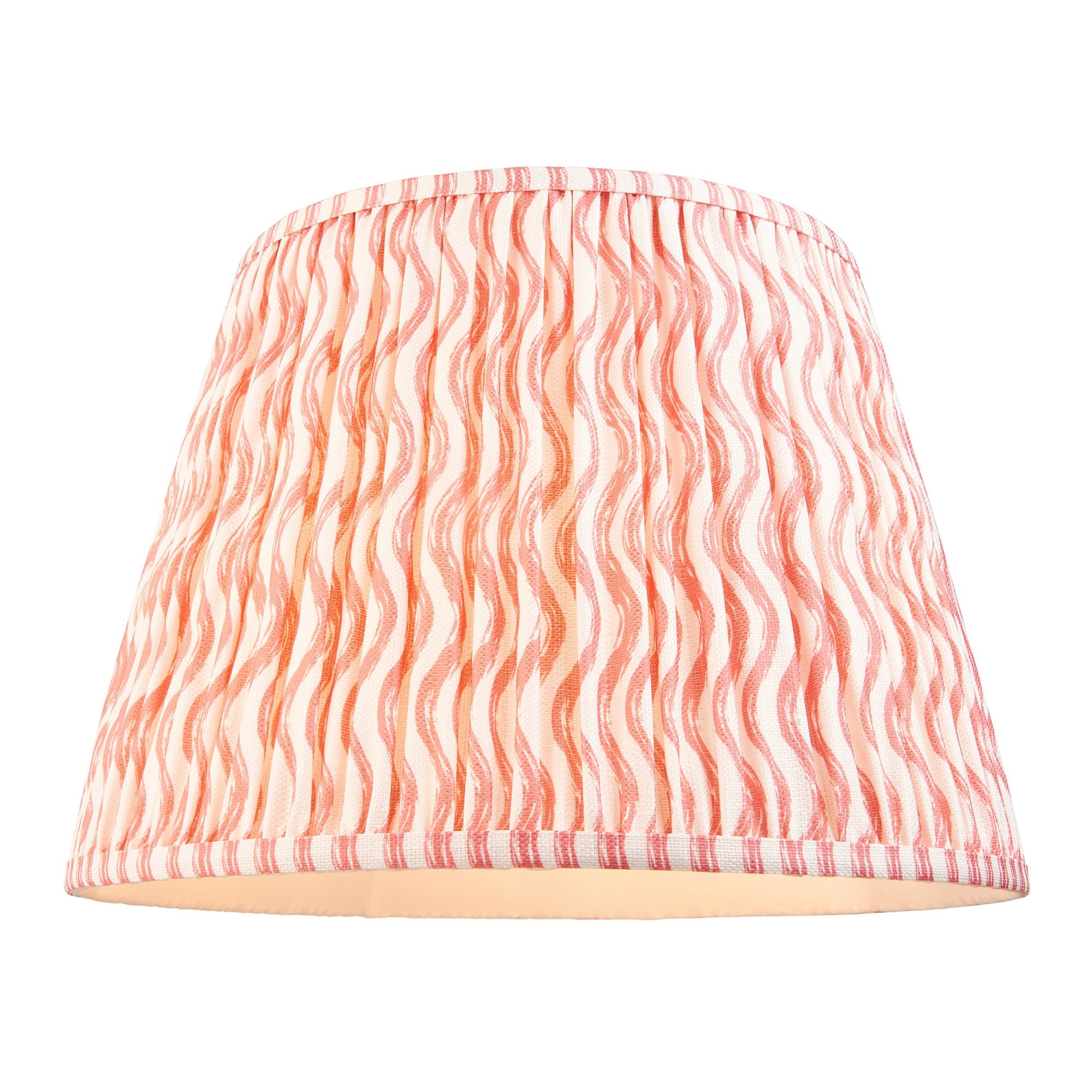 Endon Higgledy Gloss Cotswold Green Floor Lamp & Ripple 40cm Coral Pink Shade
