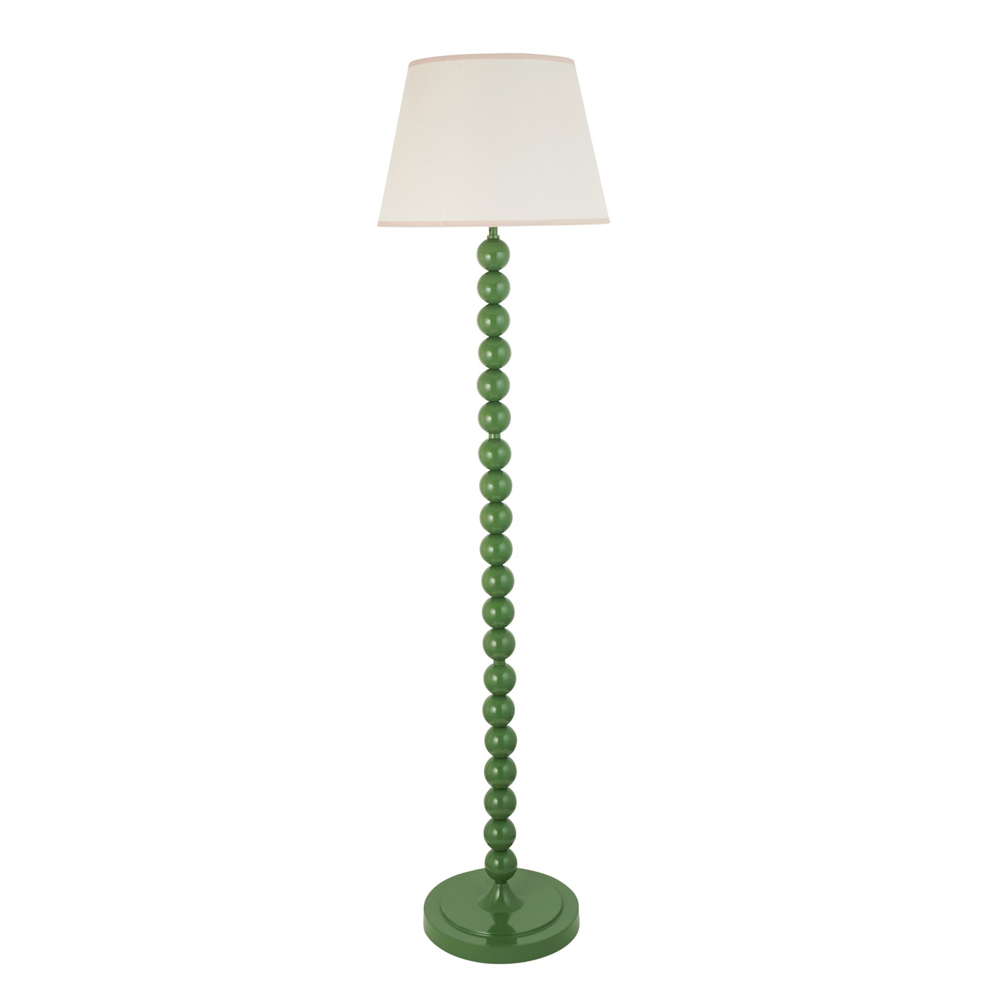 Endon Higgledy Gloss Cotswold Green Floor Lamp & Ivy 40cm Vintage White Shade