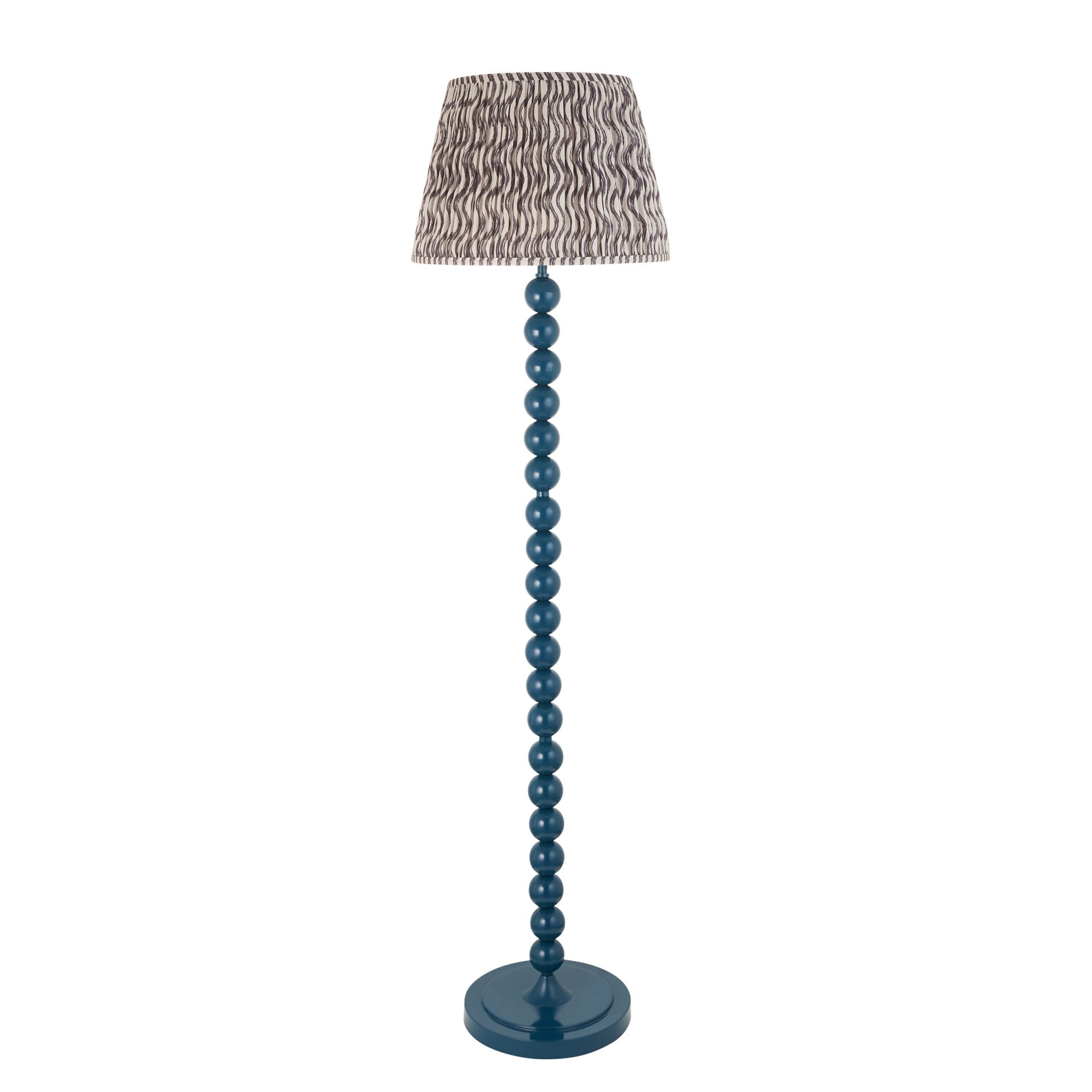 Endon Higgledy Gloss Marlin Blue Floor Lamp & Ripple 40cm Pearl Grey Shade