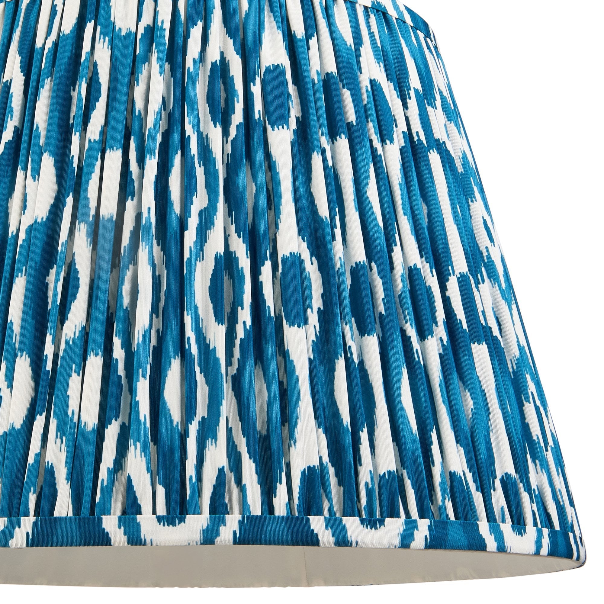 Endon Higgledy Gloss Marlin Blue Floor Lamp & Ikat 40cm Marlin Blue Shade